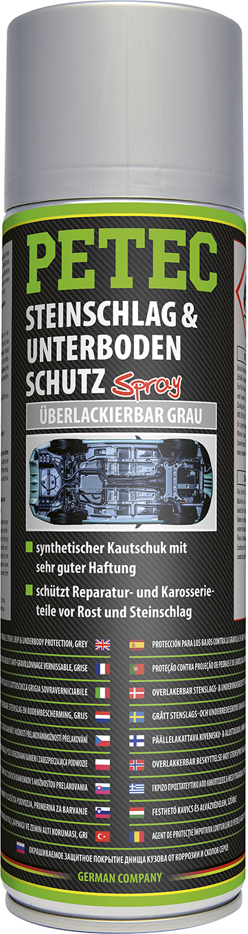 Petec Steinschlagschutz und Unterbodenschutz Spray überlackierbar Grau 500 ml