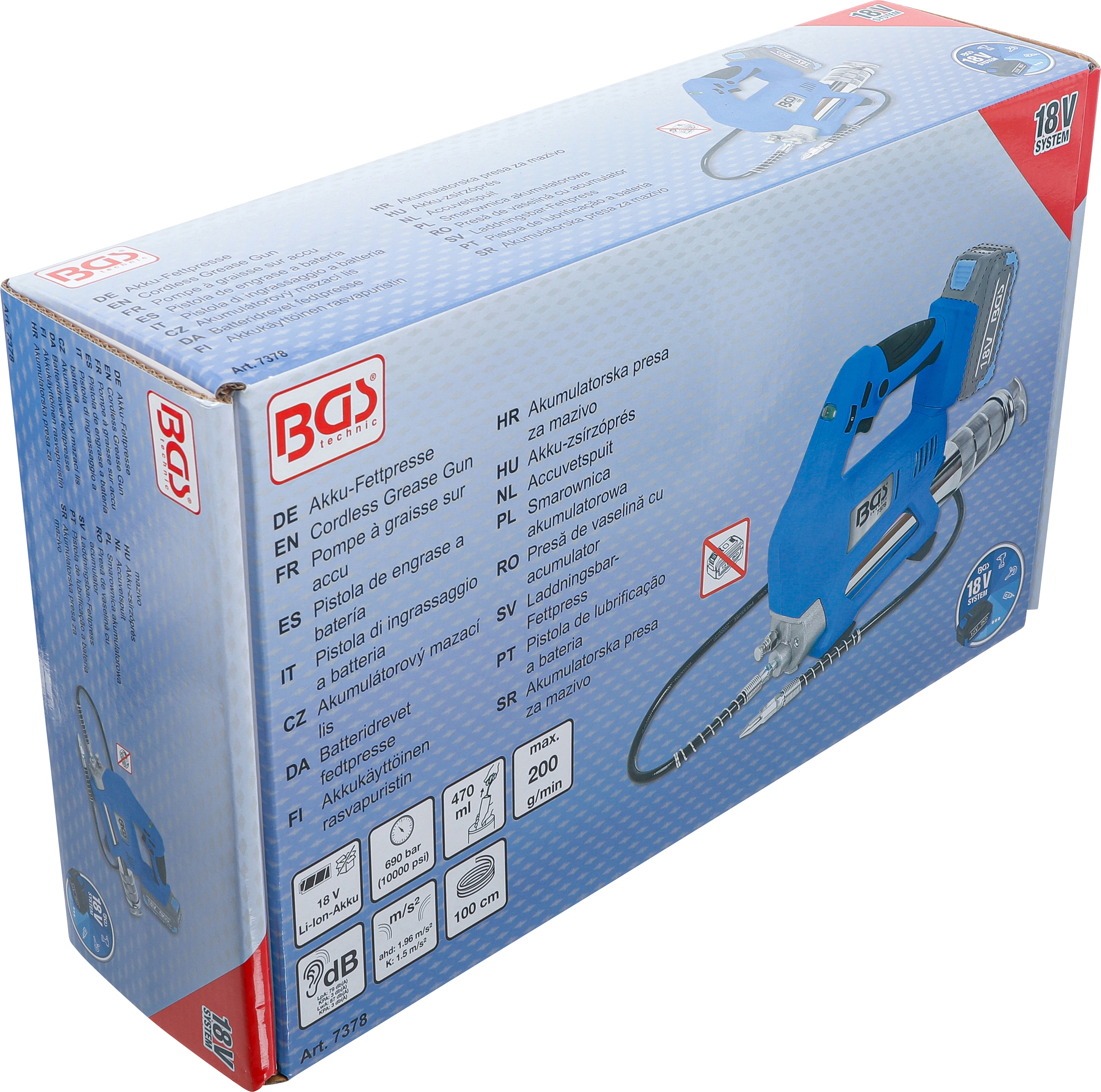 BGS Akku-Fettpresse | 18 V | ohne Akku