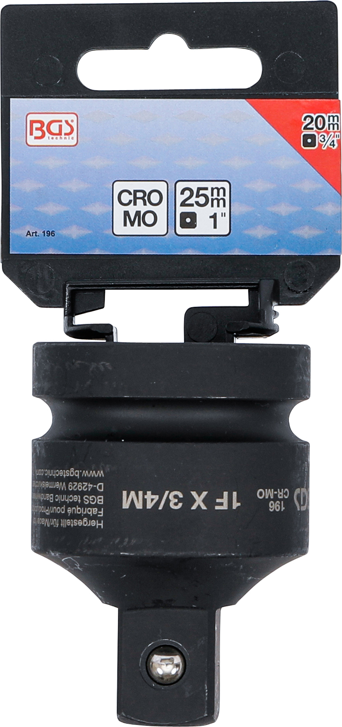 BGS Kraft-Steckschlüssel-Adapter | Innenvierkant 25 mm (1") - Außenvierkant 20 mm (3/4")