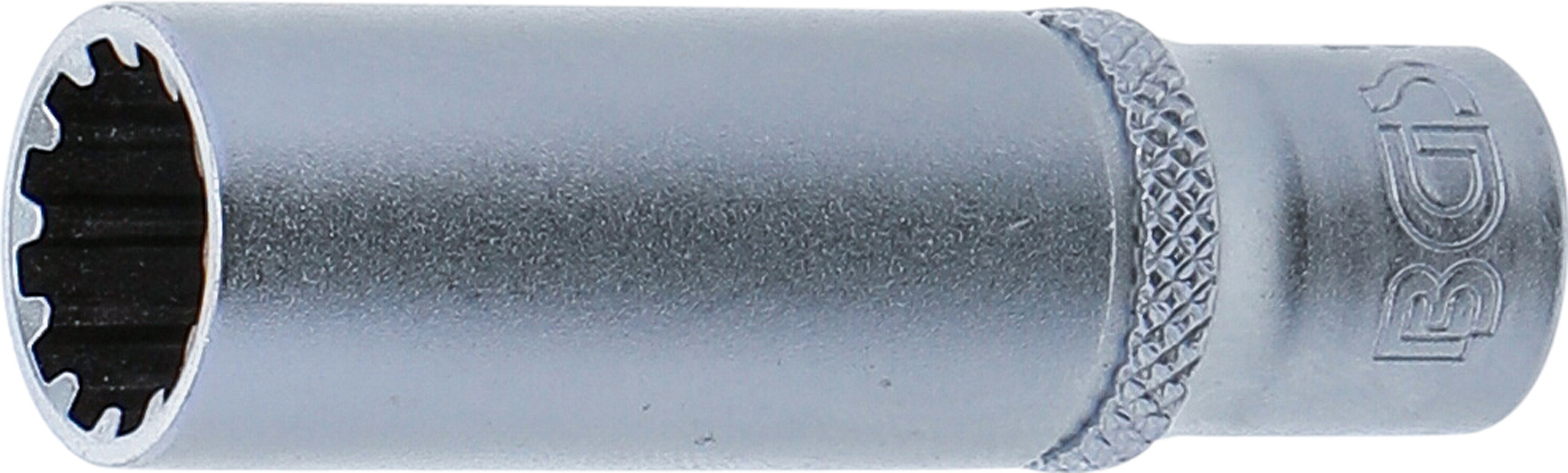 BGS Steckschlüssel-Einsatz Gear Lock, tief | Antrieb Innenvierkant 6,3 mm (1/4") | SW 10 mm