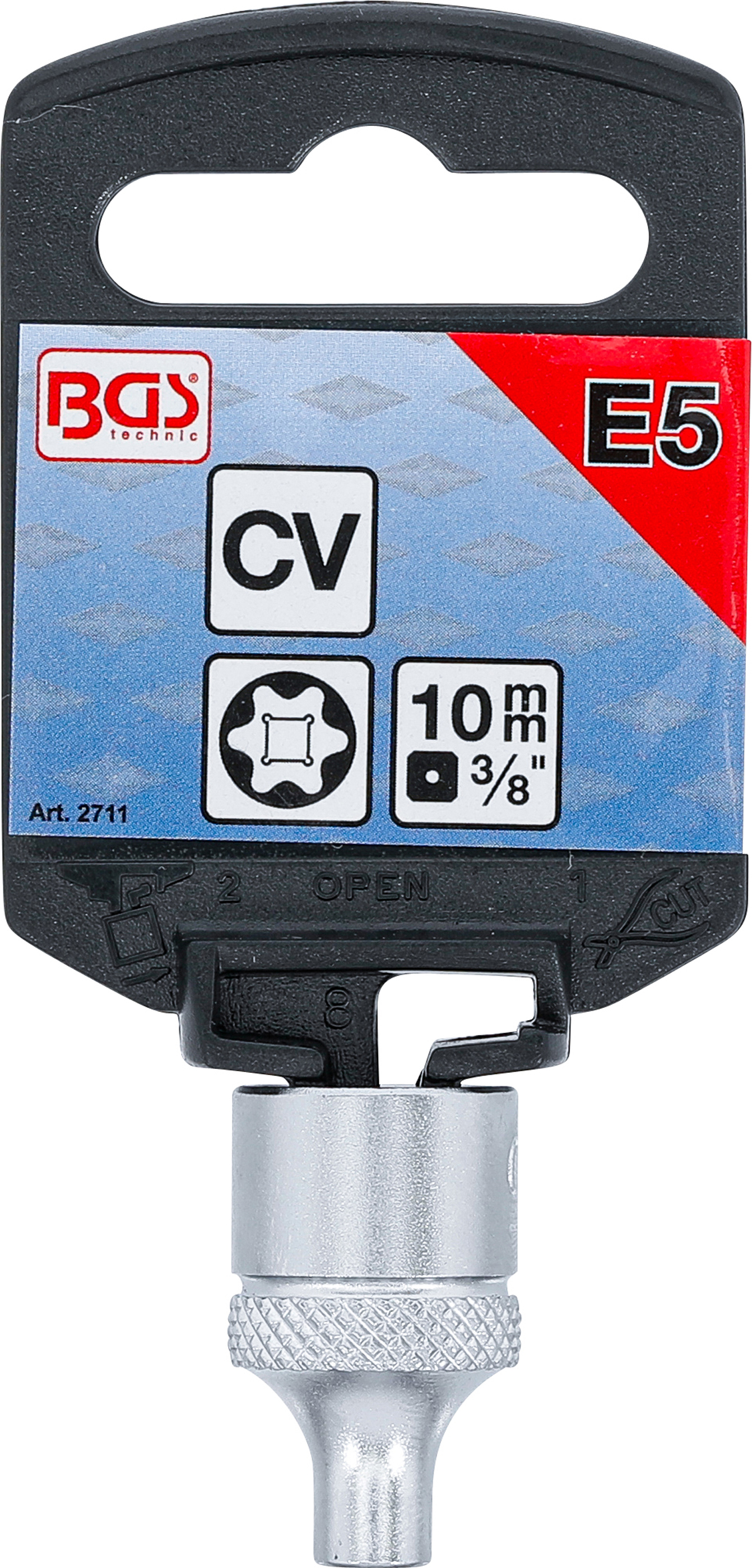 BGS Steckschlüssel-Einsatz E-Profil | Antrieb Innenvierkant 10 mm (3/8") | SW E5