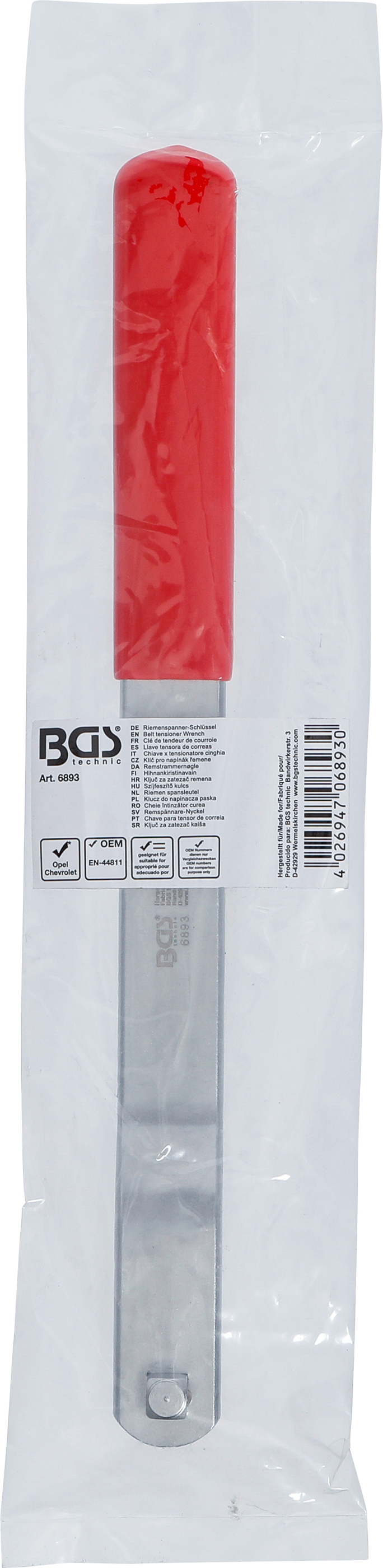 BGS Riemenspanner-Schlüssel | für Opel / Vauxhall, Chevrolet