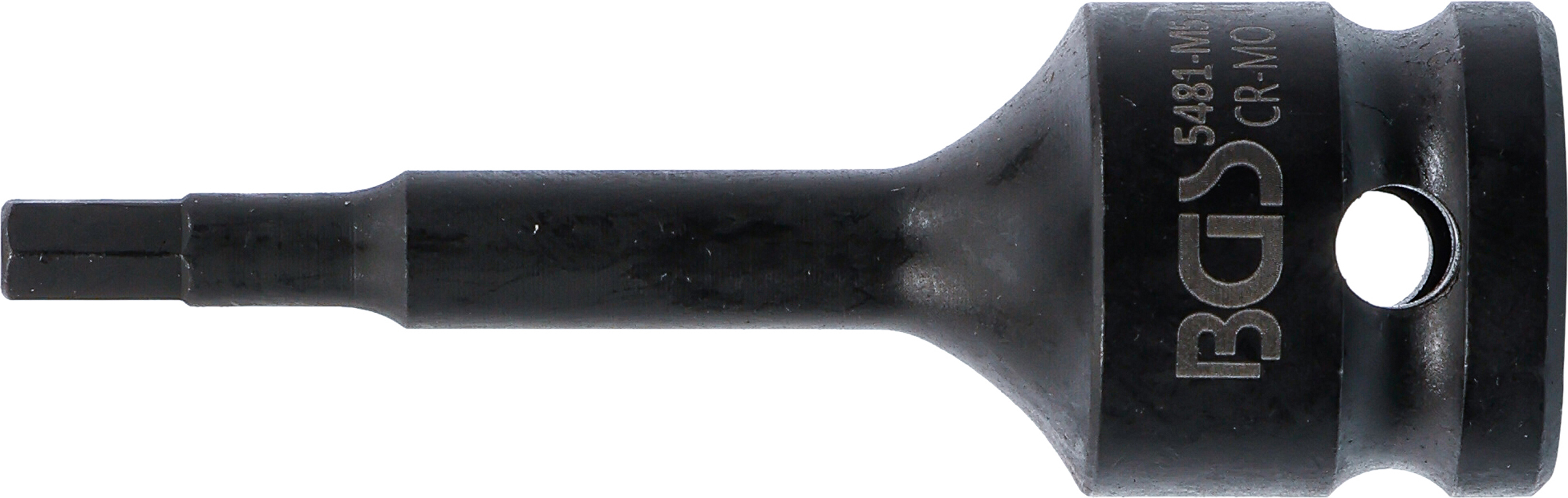 BGS Kraft-Bit-Einsatz | Länge 75 mm | Antrieb Innenvierkant 12,5 mm (1/2") | Innensechskant 5 mm