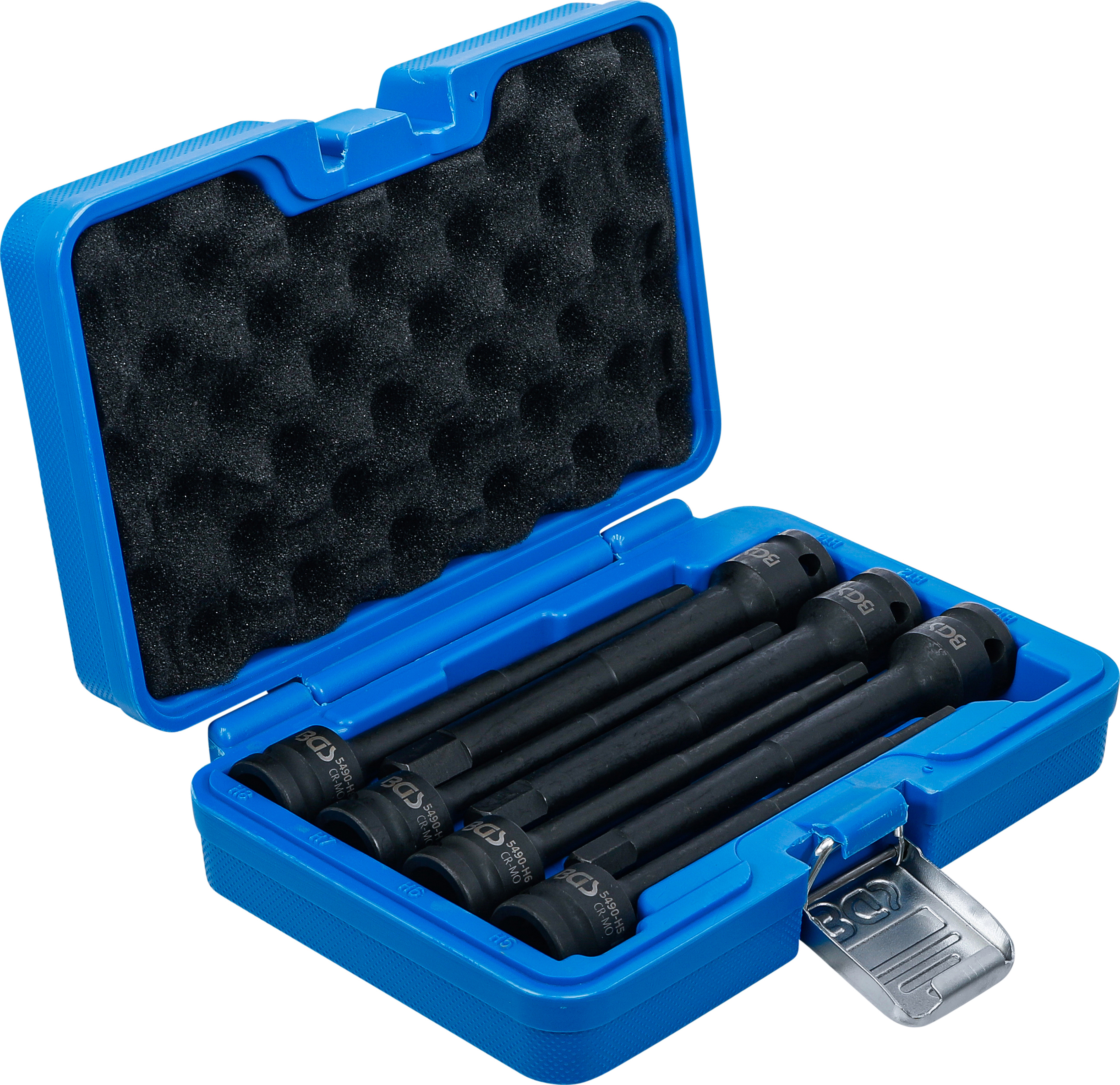 BGS Kraft-Bit-Einsatz-Satz | Länge 150 mm | Antrieb Innenvierkant 12,5 mm (1/2") | Innensechskant 5 - 14 mm | 7-tlg.