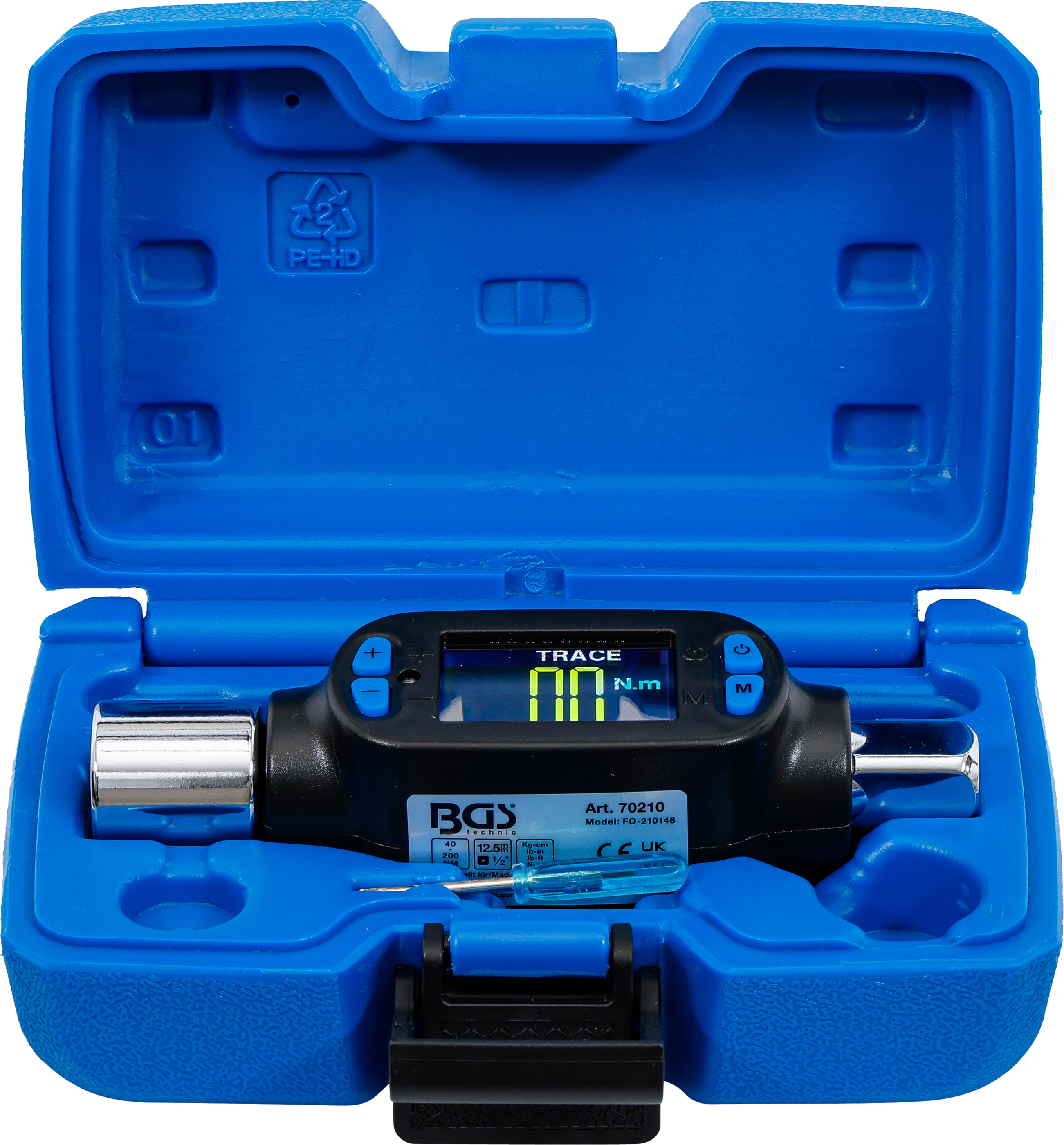 BGS Digitaler Drehmoment-Adapter | 12,5 mm (1/2") | 40 - 200 Nm