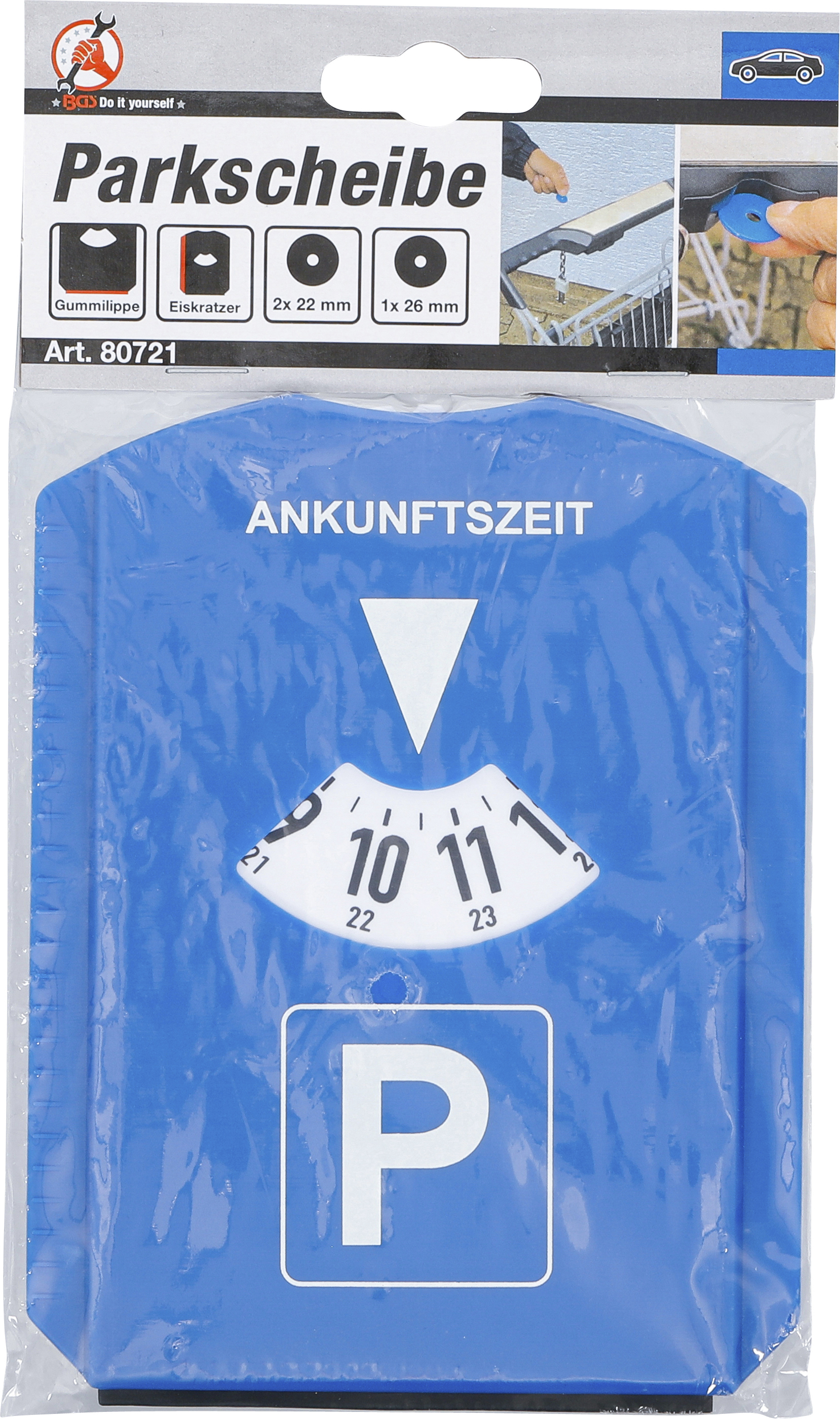 BGS Parkscheibe | mit Eiskratzer / Gummilippe