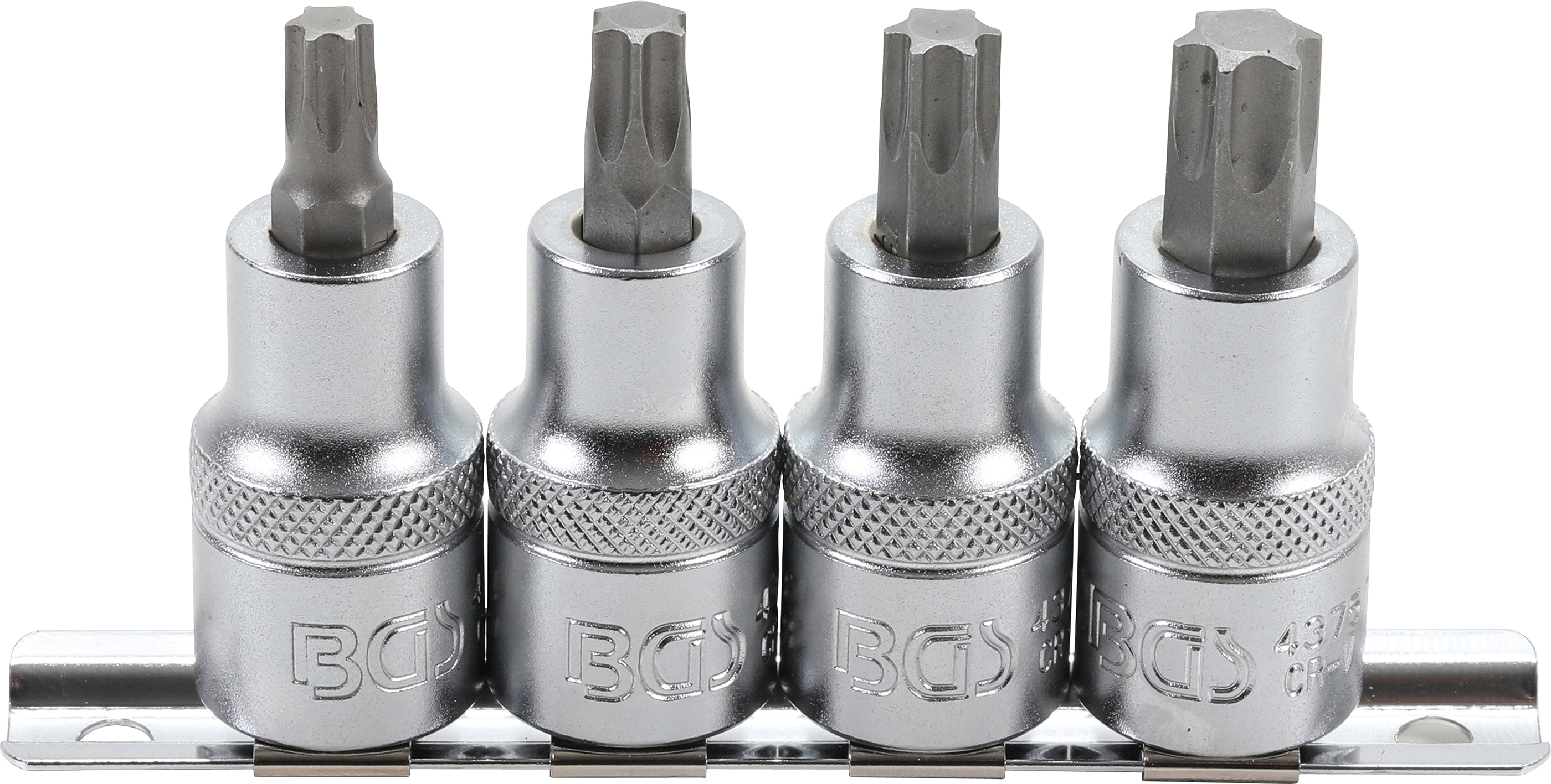 BGS Bit-Einsatz-Satz | Antrieb Innenvierkant 12,5 mm (1/2") | T-Profil (für Torx) T40 - T55 | 4-tlg.