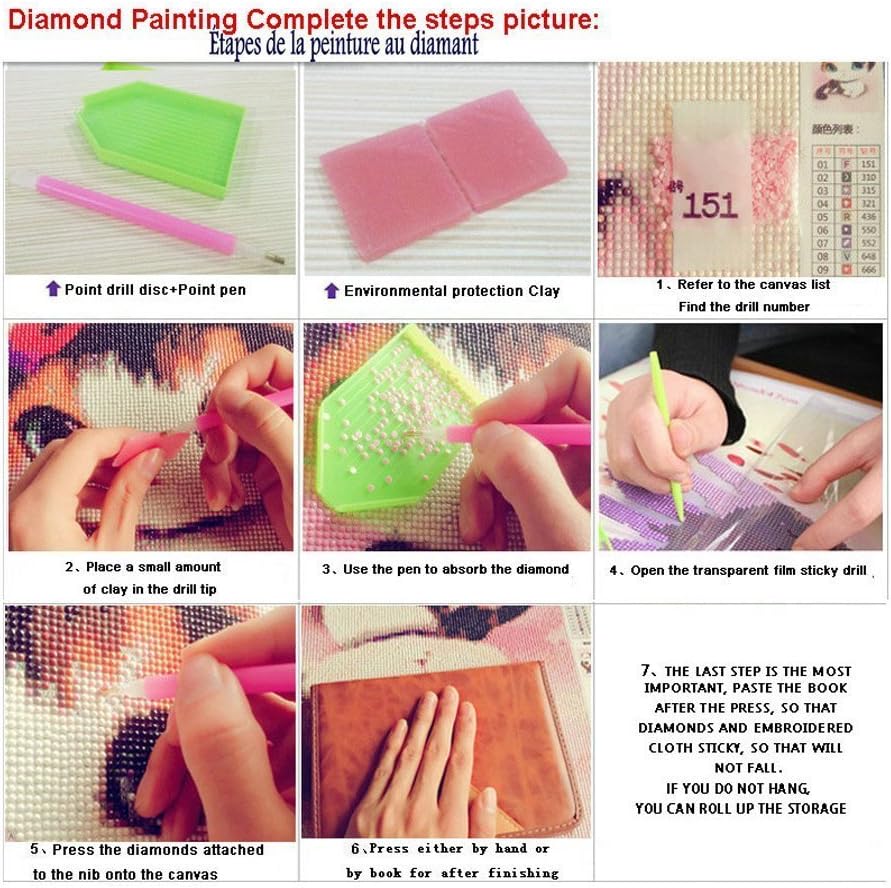 TINY FUN 5D DIY Diamantmalerei, komplettes Kreuzstich-Set, Diamantmalerei-Sets für Erwachsene, Strassstein-Stickerei, Diamantkunst