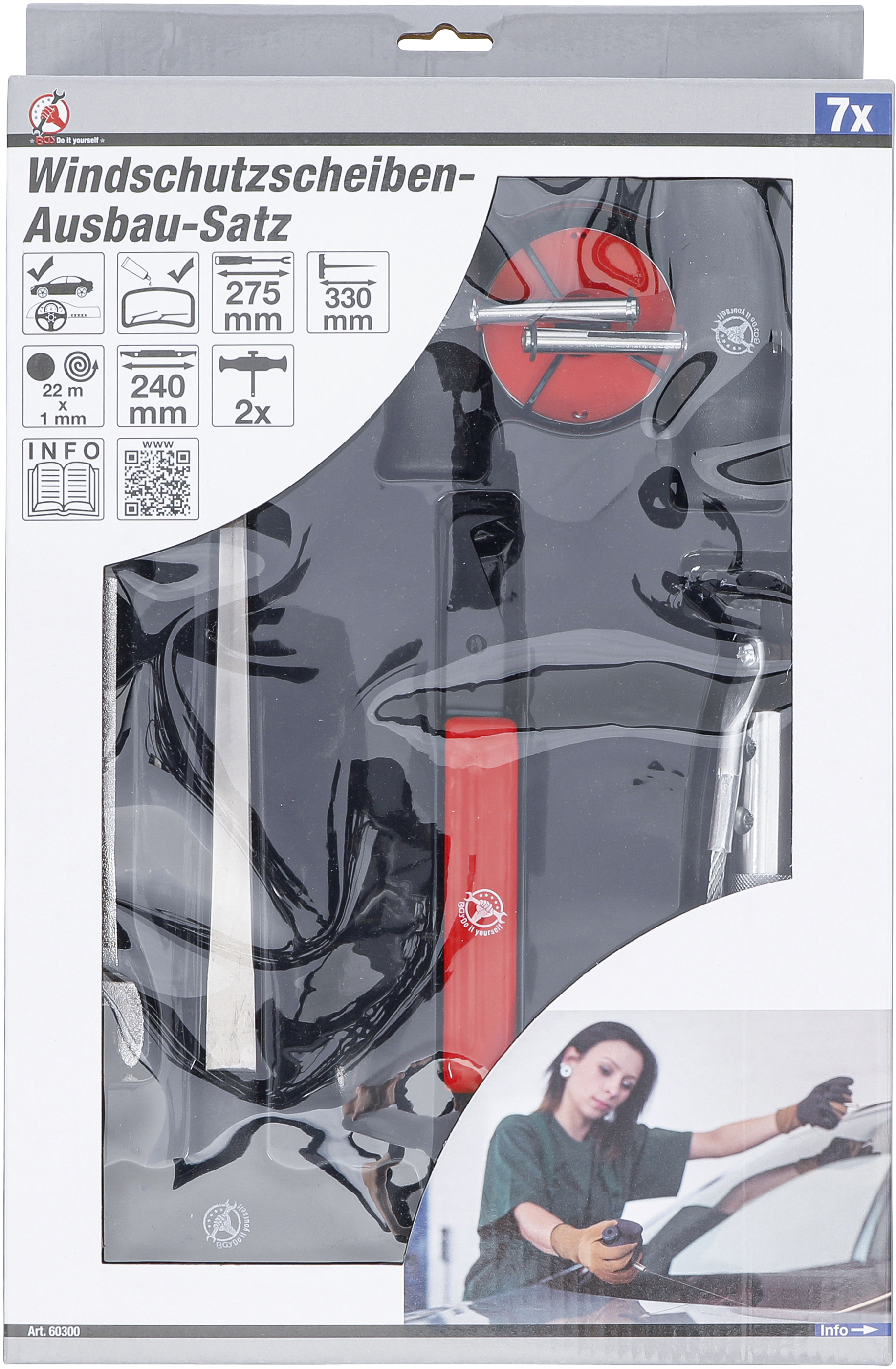 BGS Windschutzscheiben-Ausbau-Satz | 7-tlg.