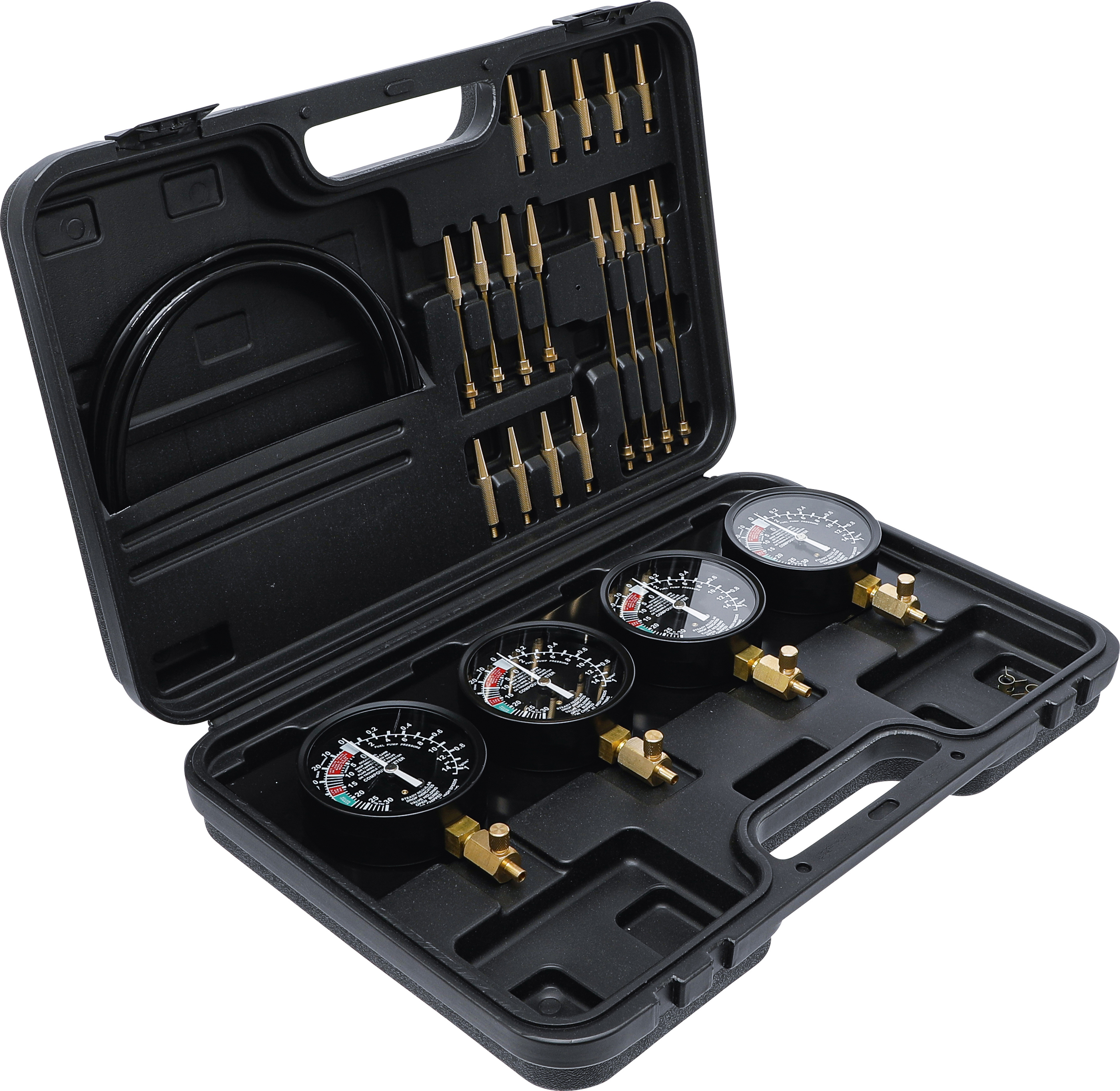 BGS Synchron-Vergaser-Testgerät | mit 4 Synchronuhren | 26-tlg.