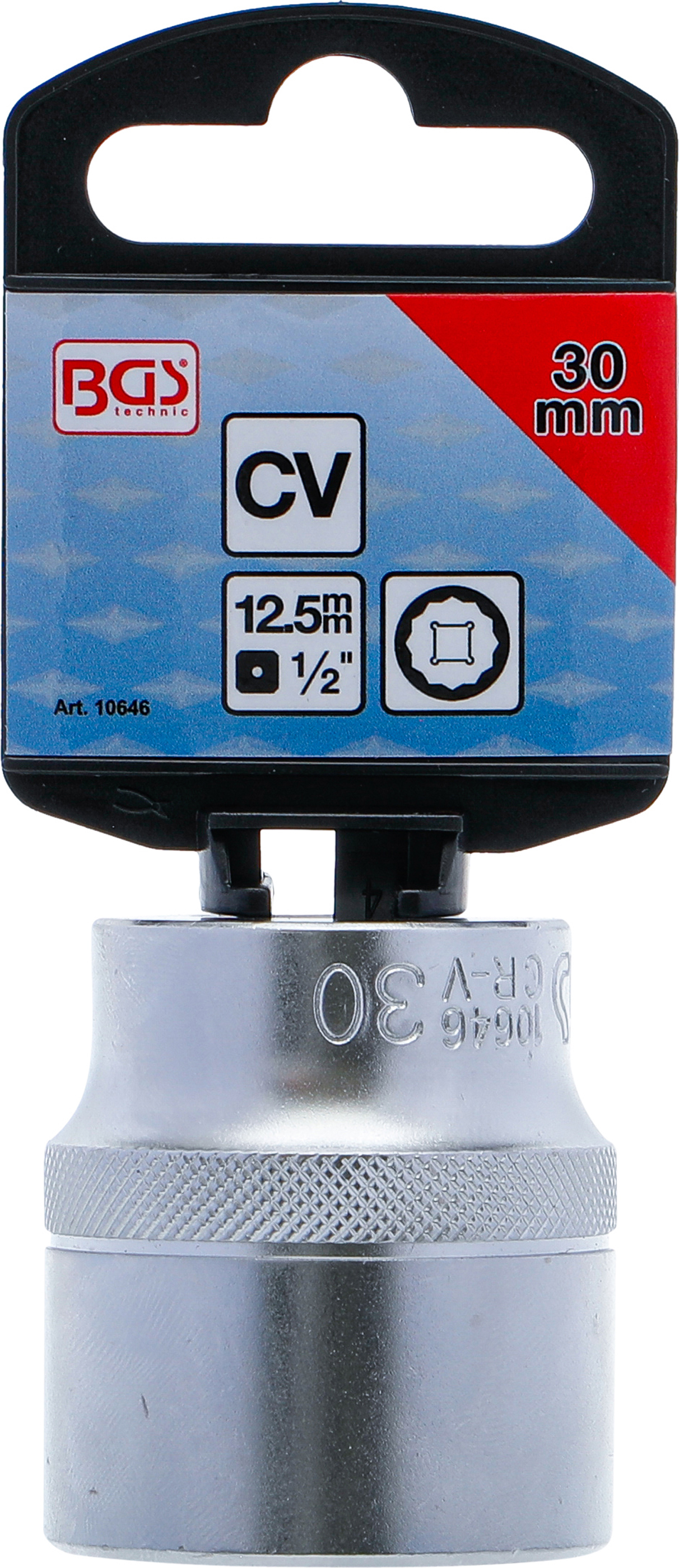 BGS Steckschlüssel-Einsatz Zwölfkant | Antrieb Innenvierkant 12,5 mm (1/2") | SW 30 mm