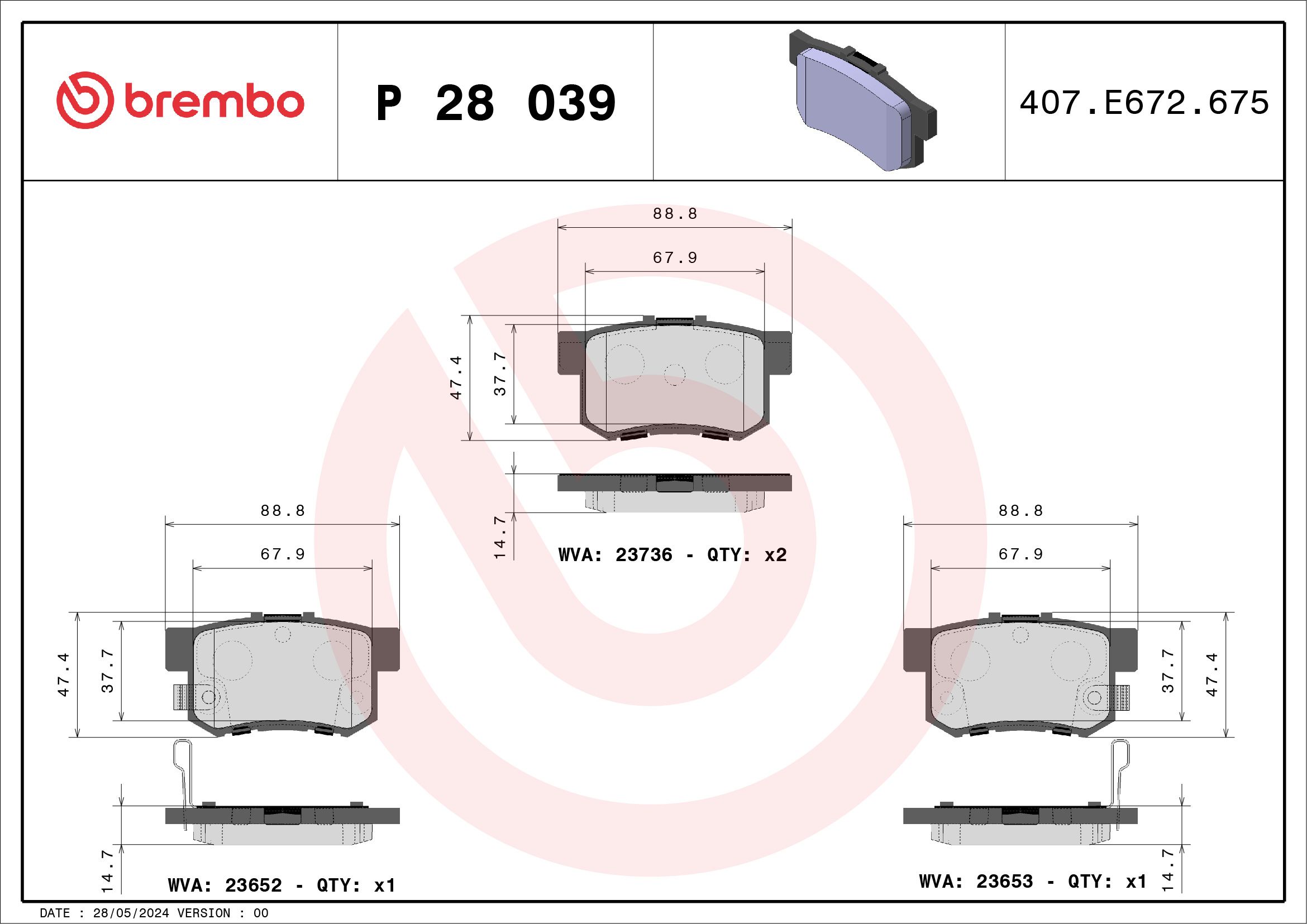 Bremsbelagsatz, Scheibenbremse