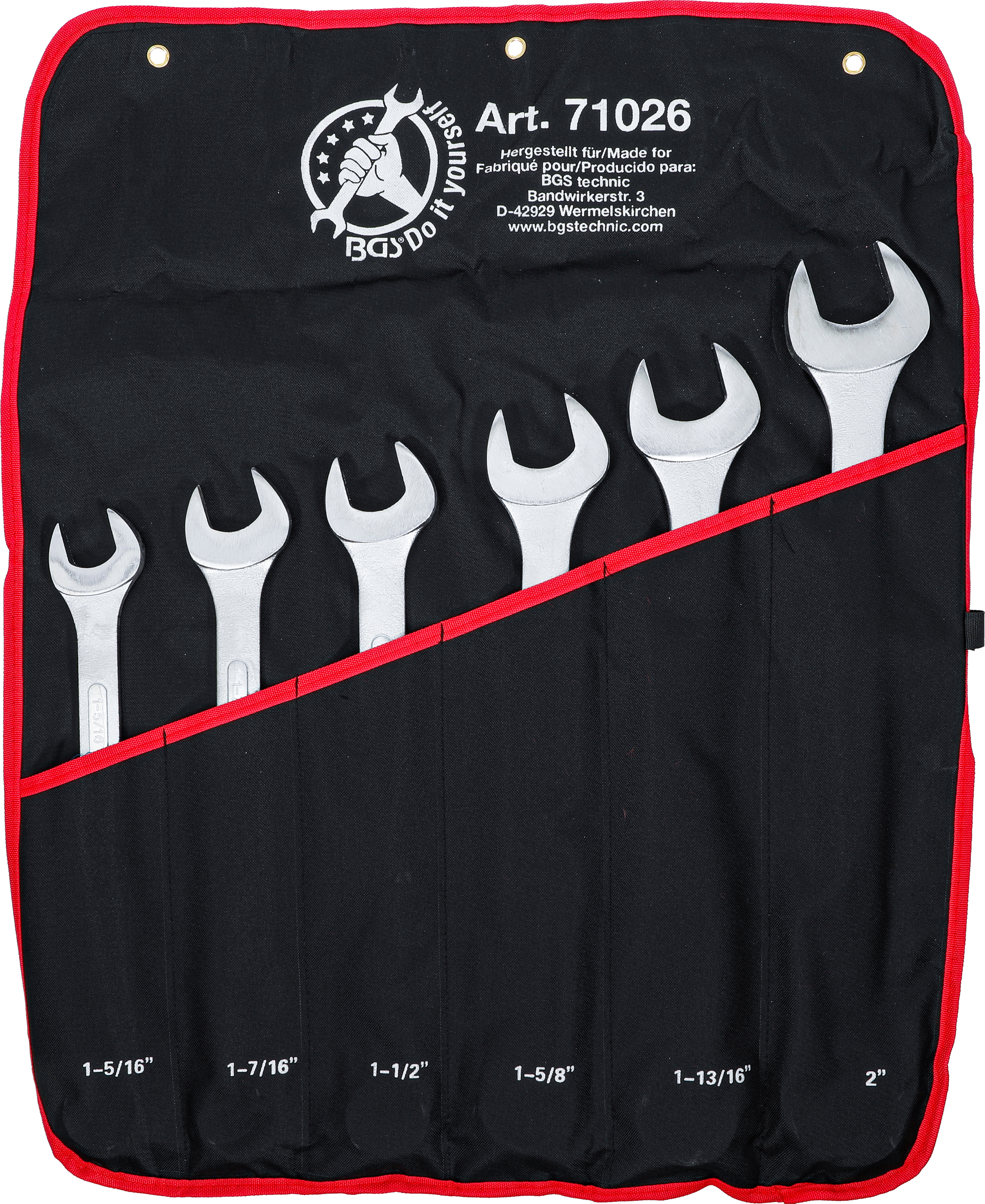 BGS Maul-Ringschlüssel-Satz | XXL | Zollgrößen | SW 1.5/16" - 2" | 6-tlg.