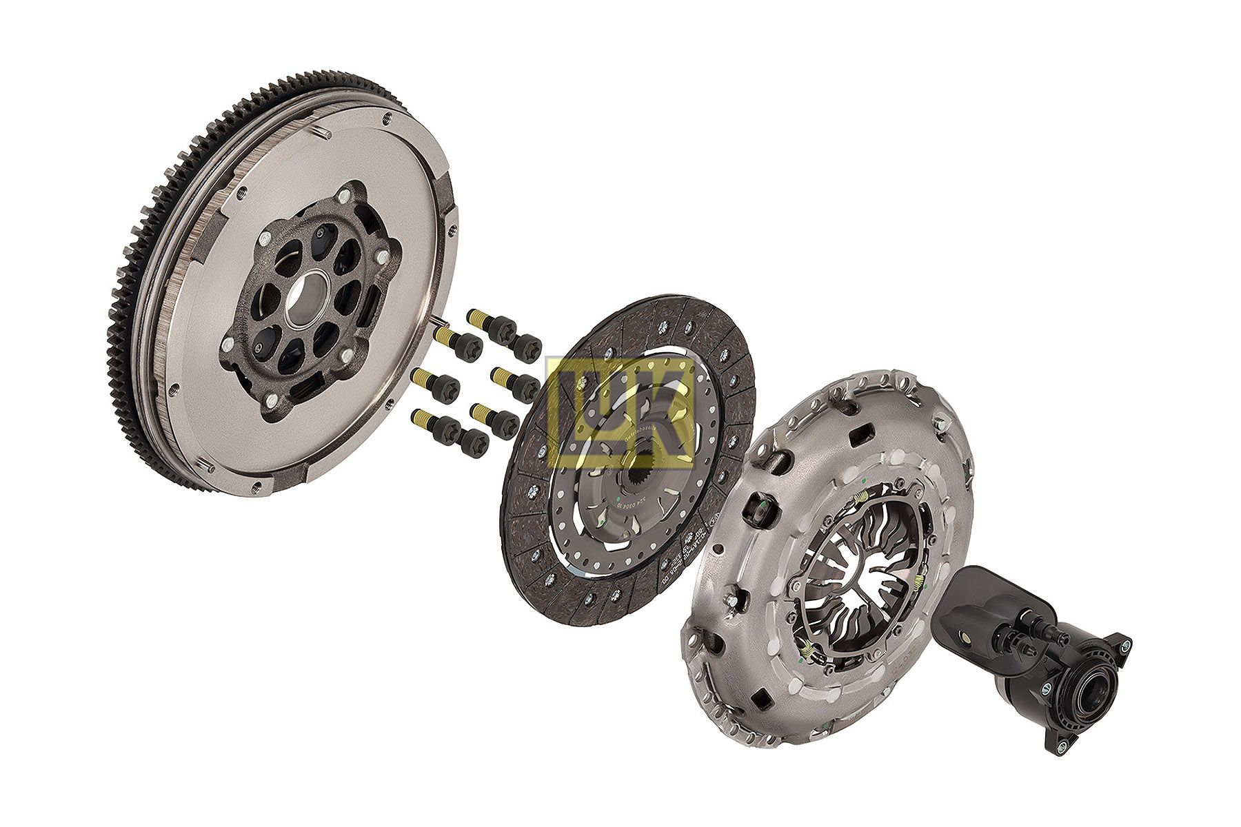 Satz der Kupplung mit Zweimassenschwungrad und hydr. Lager (mit Schrauben: ja, 240mm) passt zu: FORD MONDEO III; JAGUAR X-TYPE I 2.0D 10.00-12.09