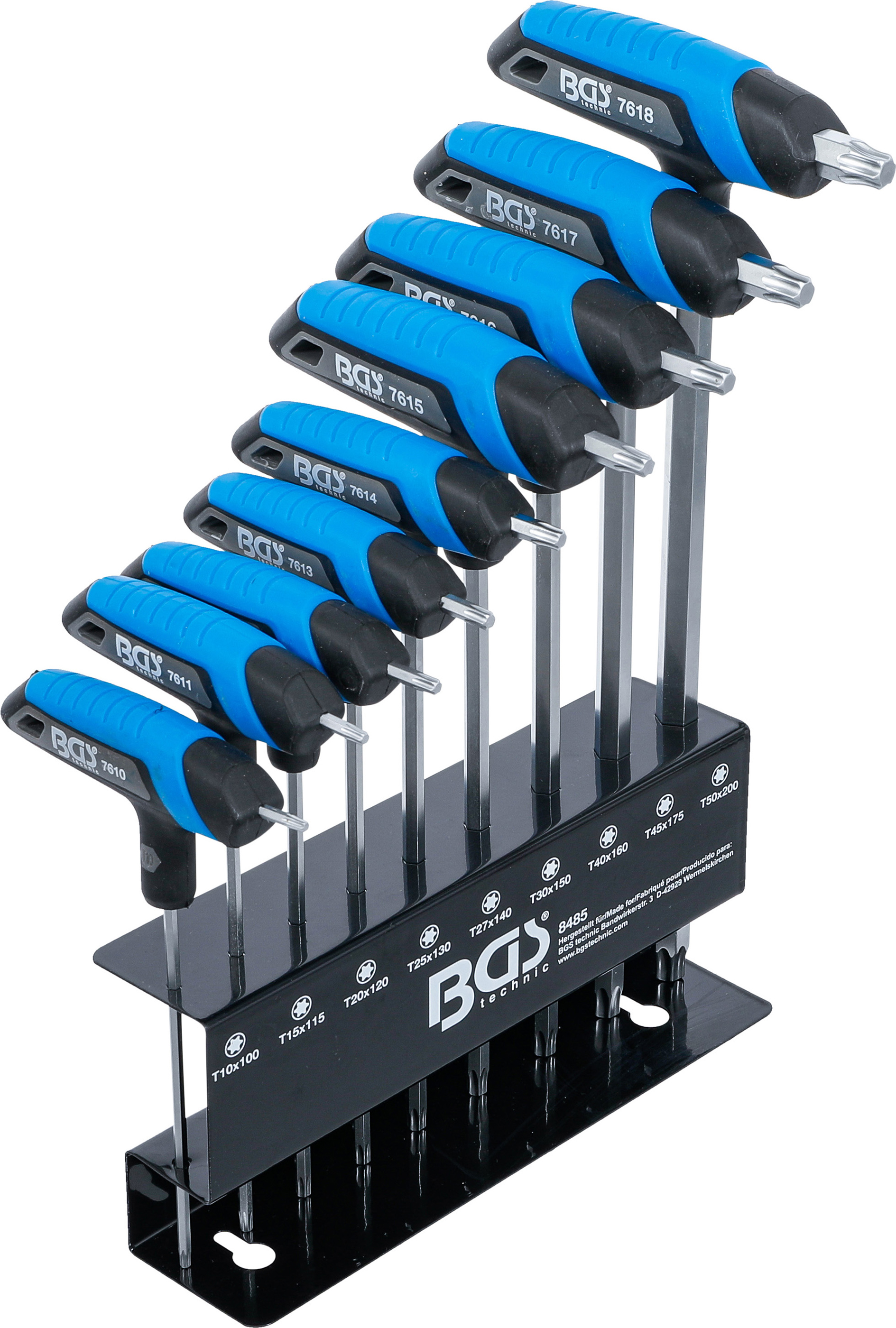 BGS T-Griff-Schlüssel-Satz | T-Profil (für Torx) T10 - T50 | 9-tlg.