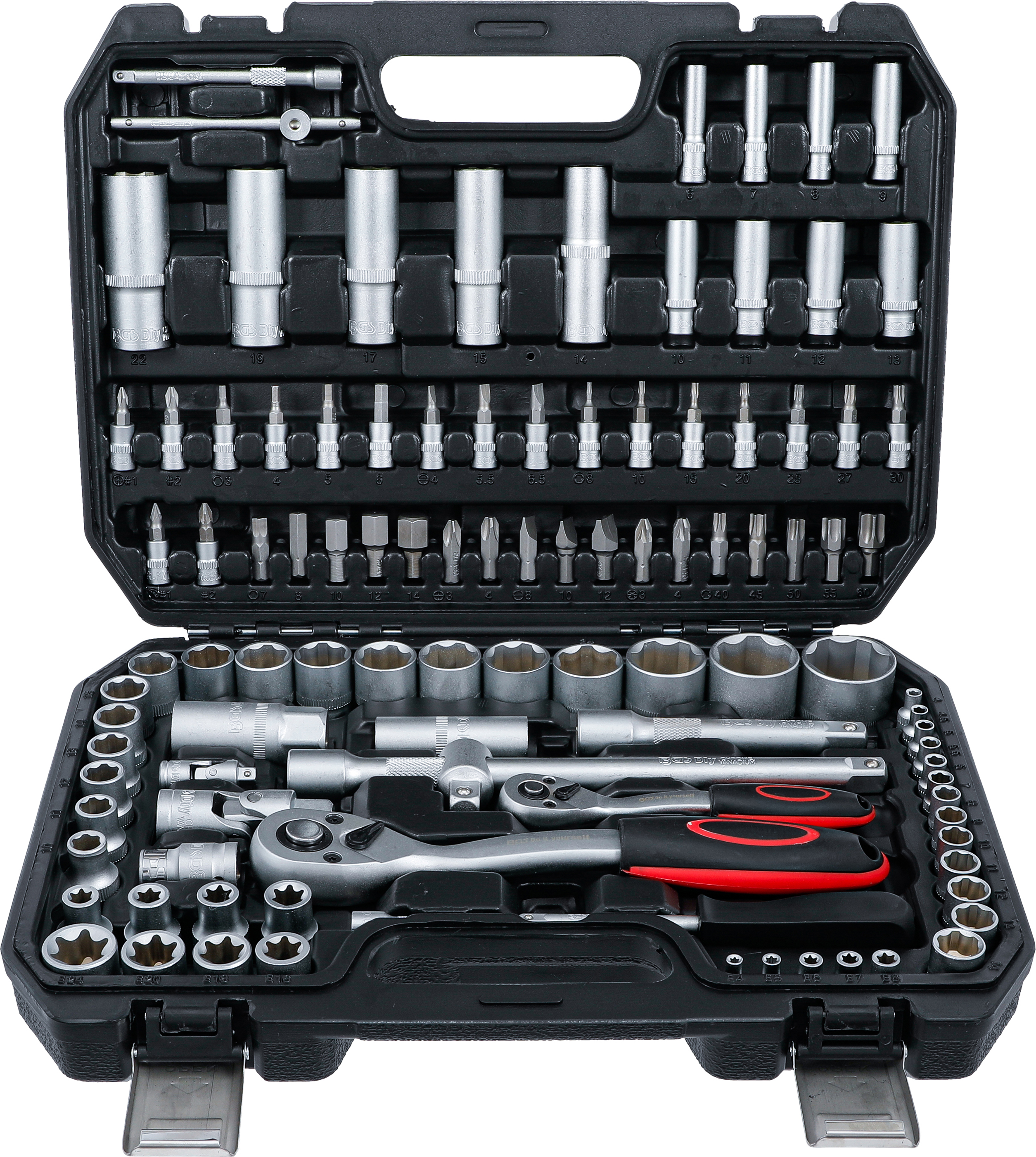 BGS Steckschlüssel-Satz | Antrieb 6,3 mm (1/4") / 12,5 mm (1/2") | 108-tlg.