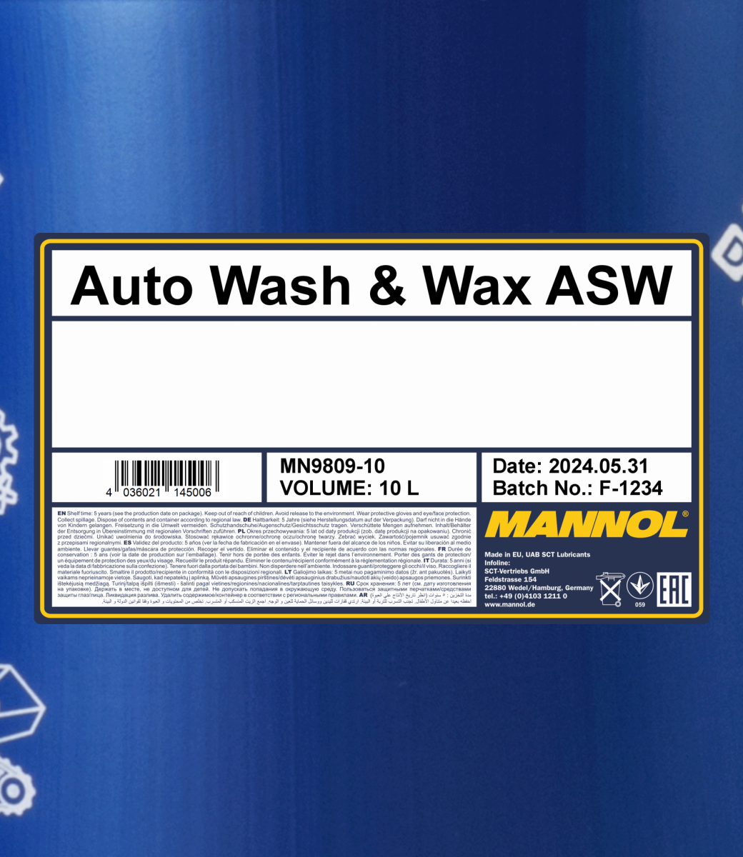 Mannol 9809 Auto Wash & Wax ASW 10 Liter