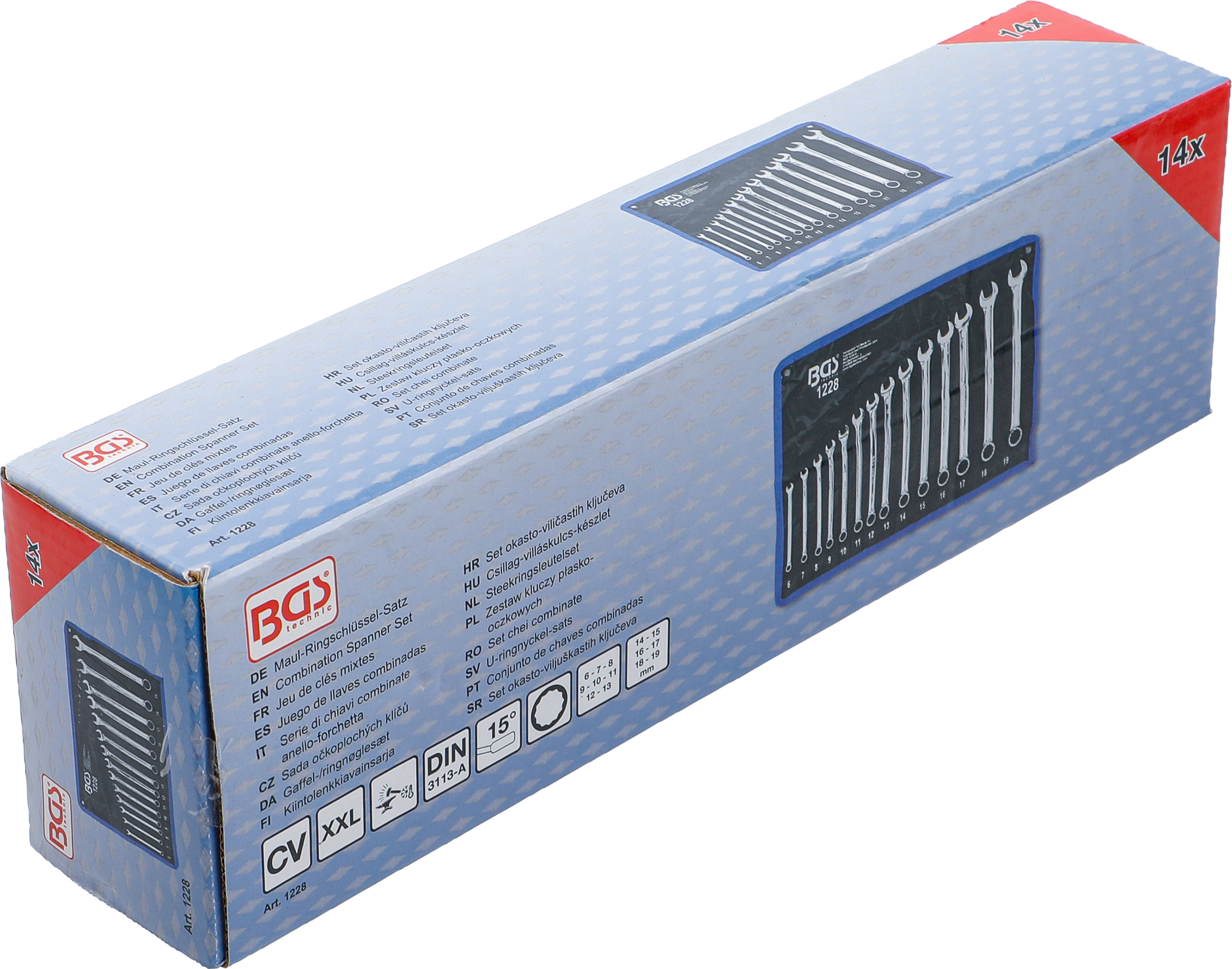 BGS Maul-Ringschlüssel-Satz | extra lang | SW 6 - 19 mm | 14-tlg.