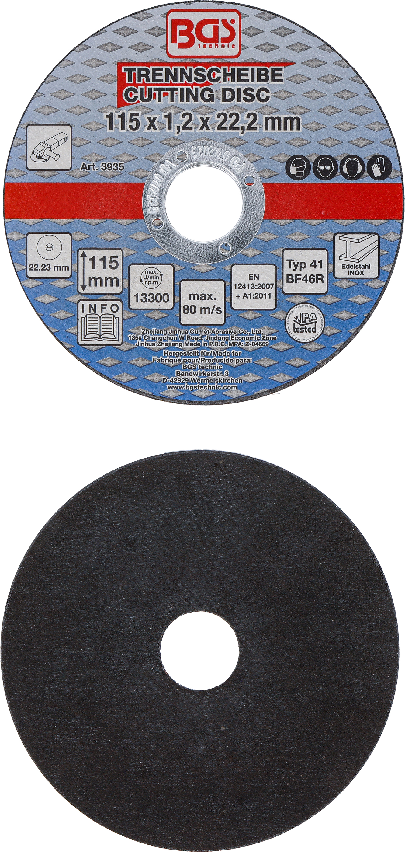 BGS Trennscheiben für Edelstahl | Ø 115 x 1,0 x 22,2 mm | 5-tlg.