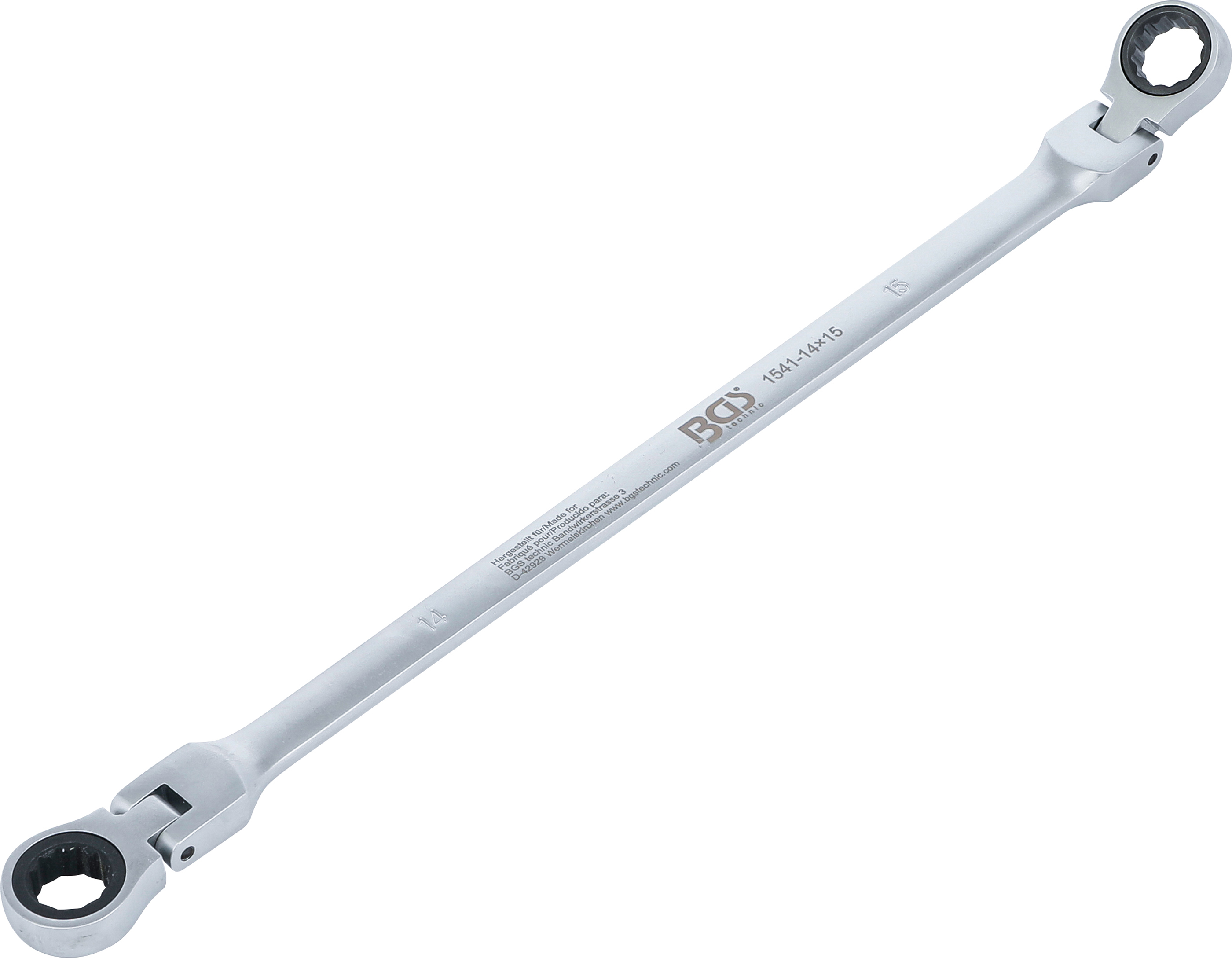 BGS Doppel-Ratschen-Gelenkschlüssel | SW 14 x 15 mm