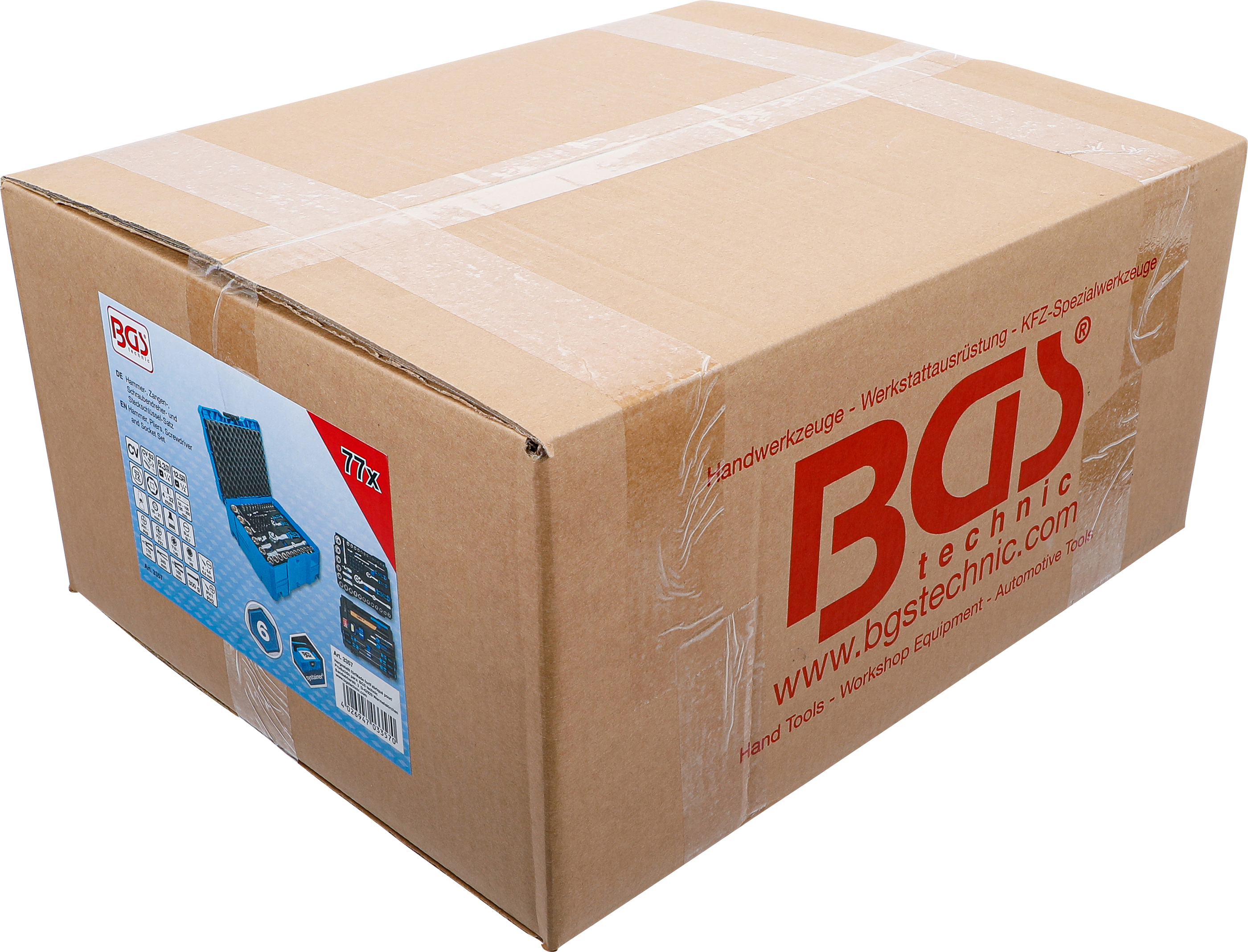 BGS Steckschlüssel- und Hammer-, Zangen-, Schraubendreher-Satz | 6,3 mm (1/4") / 12,5 mm (1/2") | BGS systainer® | 77-tlg.