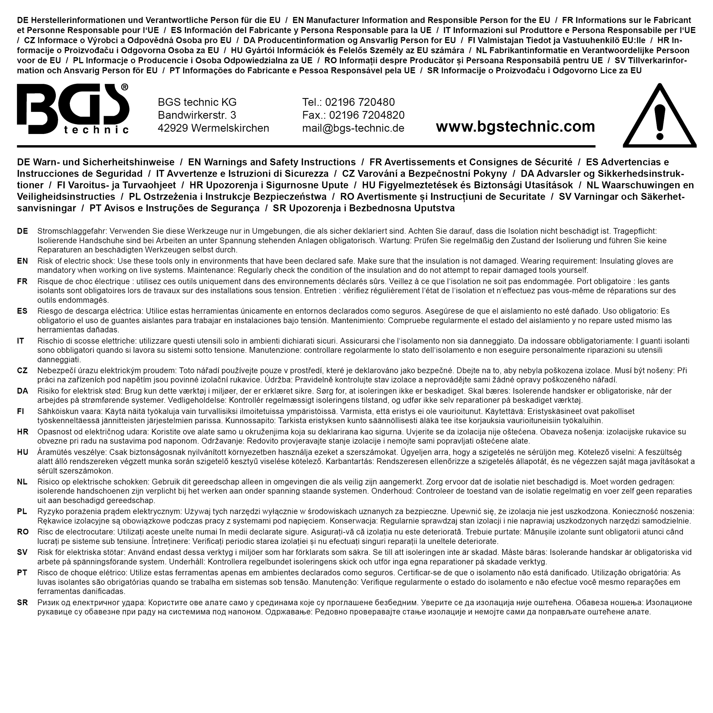 BGS VDE-Schraubendreher | extra dünne Spitze | Schlitz 5,5 mm