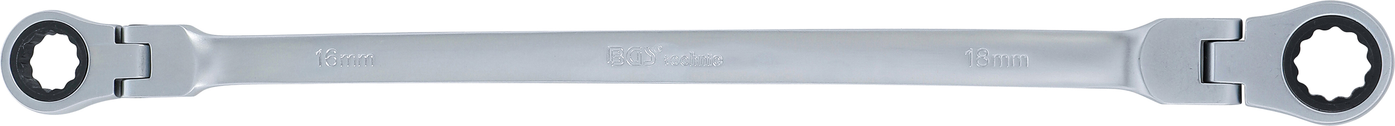 BGS Doppel-Ratschen-Gelenkschlüssel | SW 16 x 18 mm