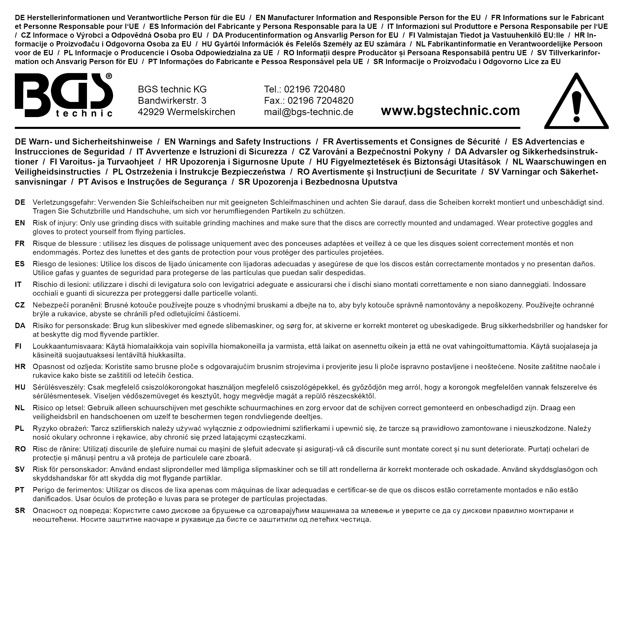 BGS Schleiftopf-Satz | Ø 65 + 105 mm