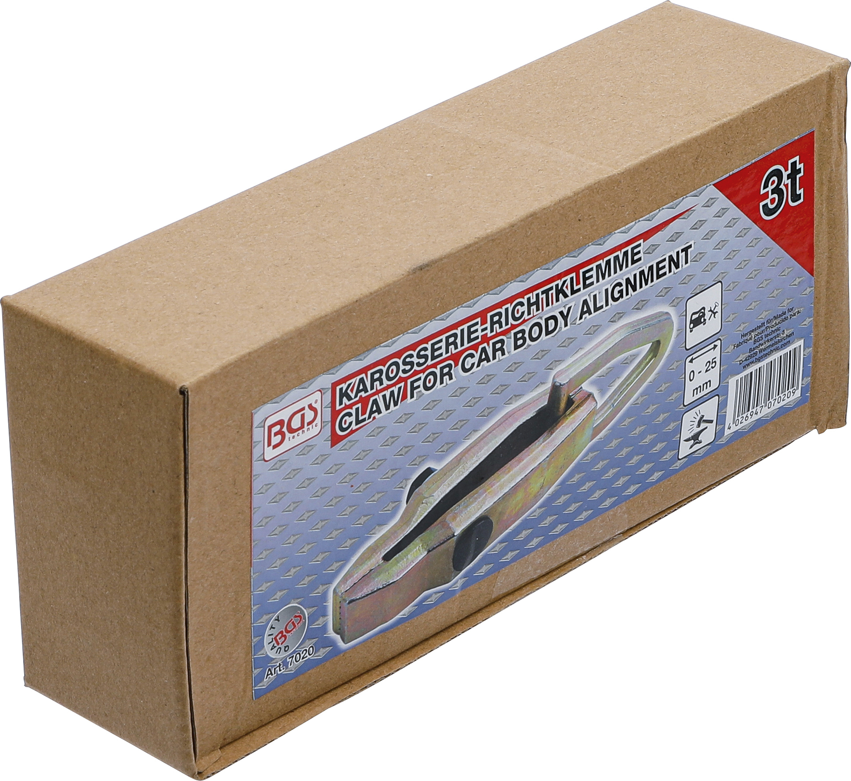 BGS Karosserie-Richtklemme | schmale Ausführung | eine Zugrichtung | max. 3 t