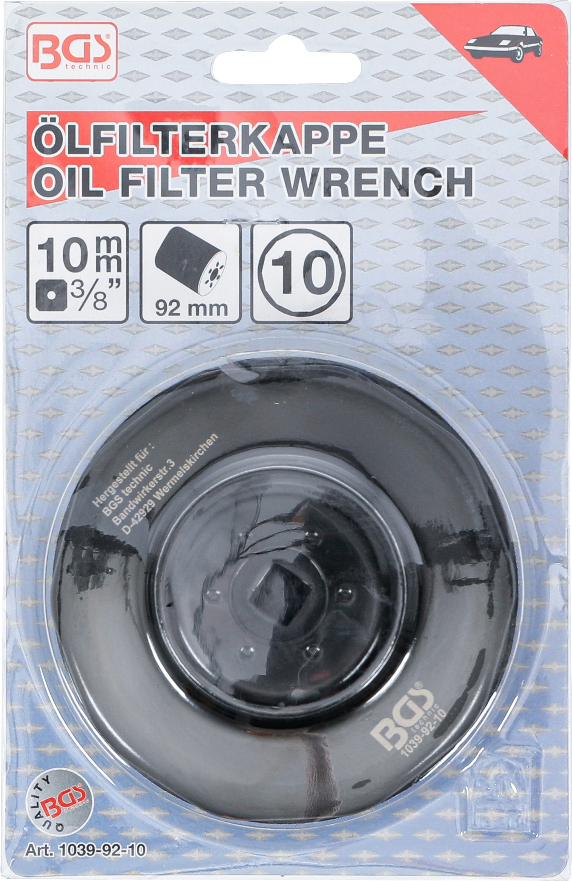 BGS Ölfilterschlüssel | 10-kant | Ø 92 mm | für Fiat, Lancia BGS Ölfilterschlüssel | 10-kant | Ø 92 mm | für Fiat, Lancia