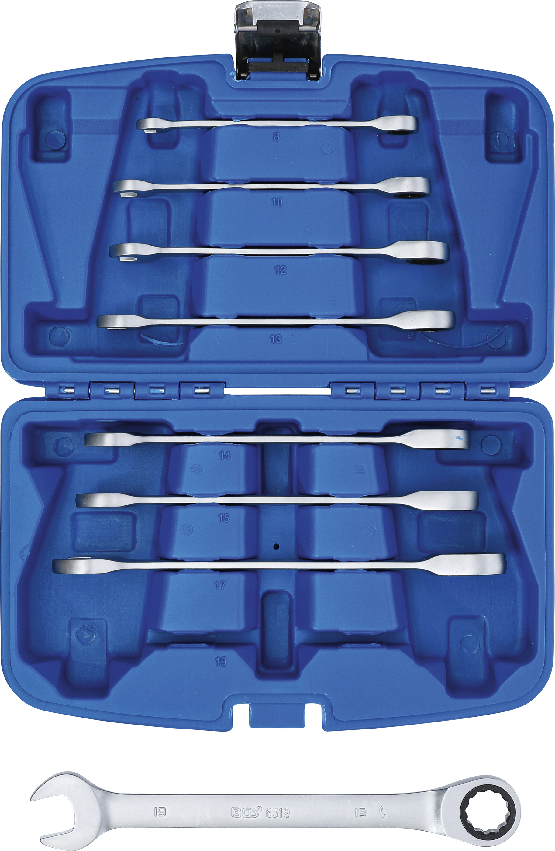 BGS Ratschenring-Maulschlüssel-Satz | SW 8 - 19 mm | 8-tlg.