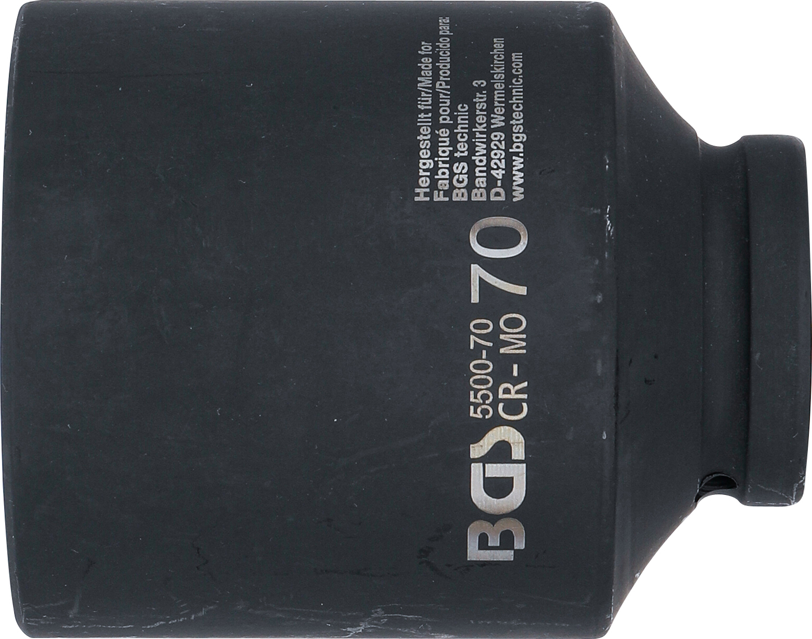 BGS Kraft-Steckschlüssel-Einsatz Sechskant, tief | Antrieb Innenvierkant 25 mm (1") | SW 70 mm