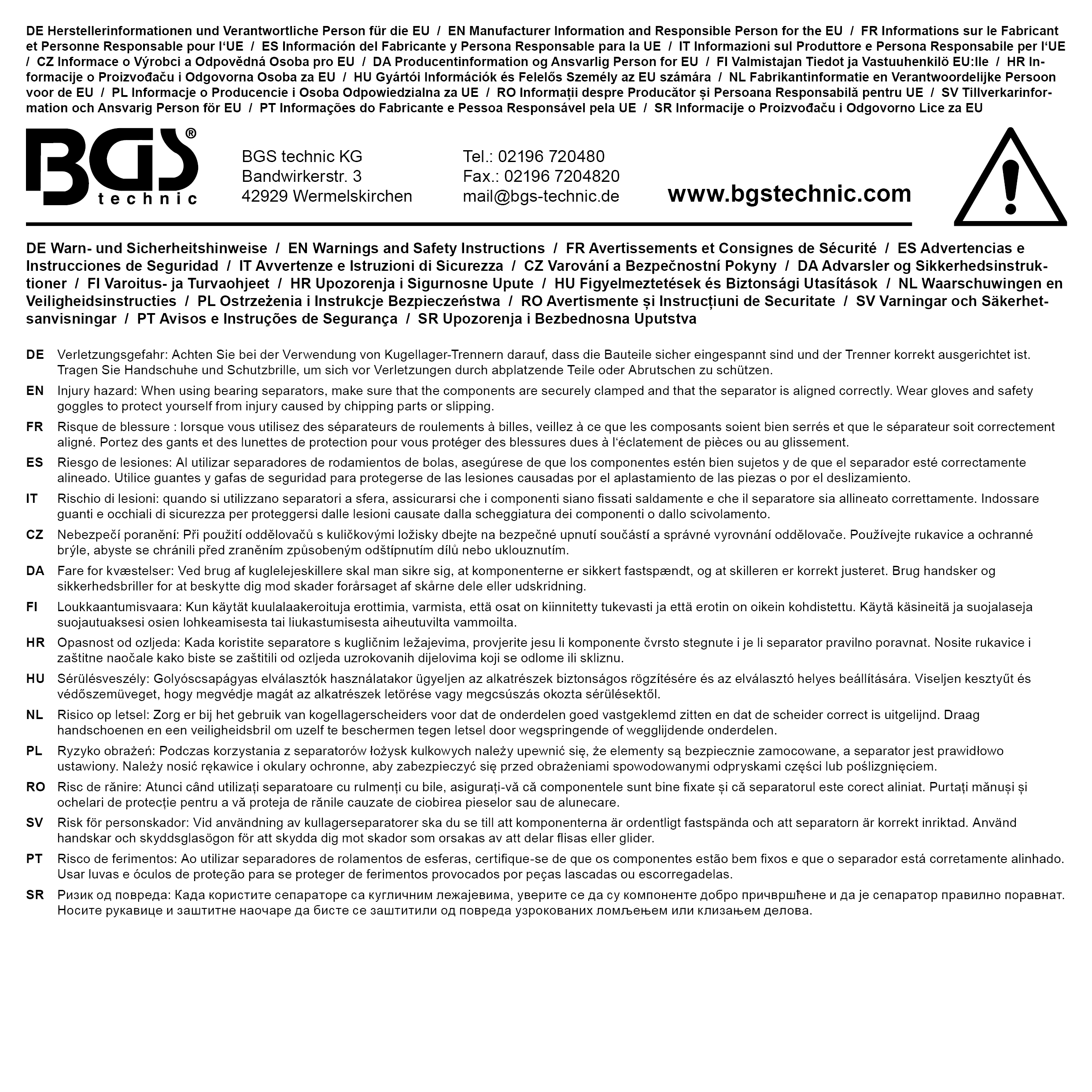 BGS Trennmesser-Satz für Kugellager-Arbeiten | 14-tlg.