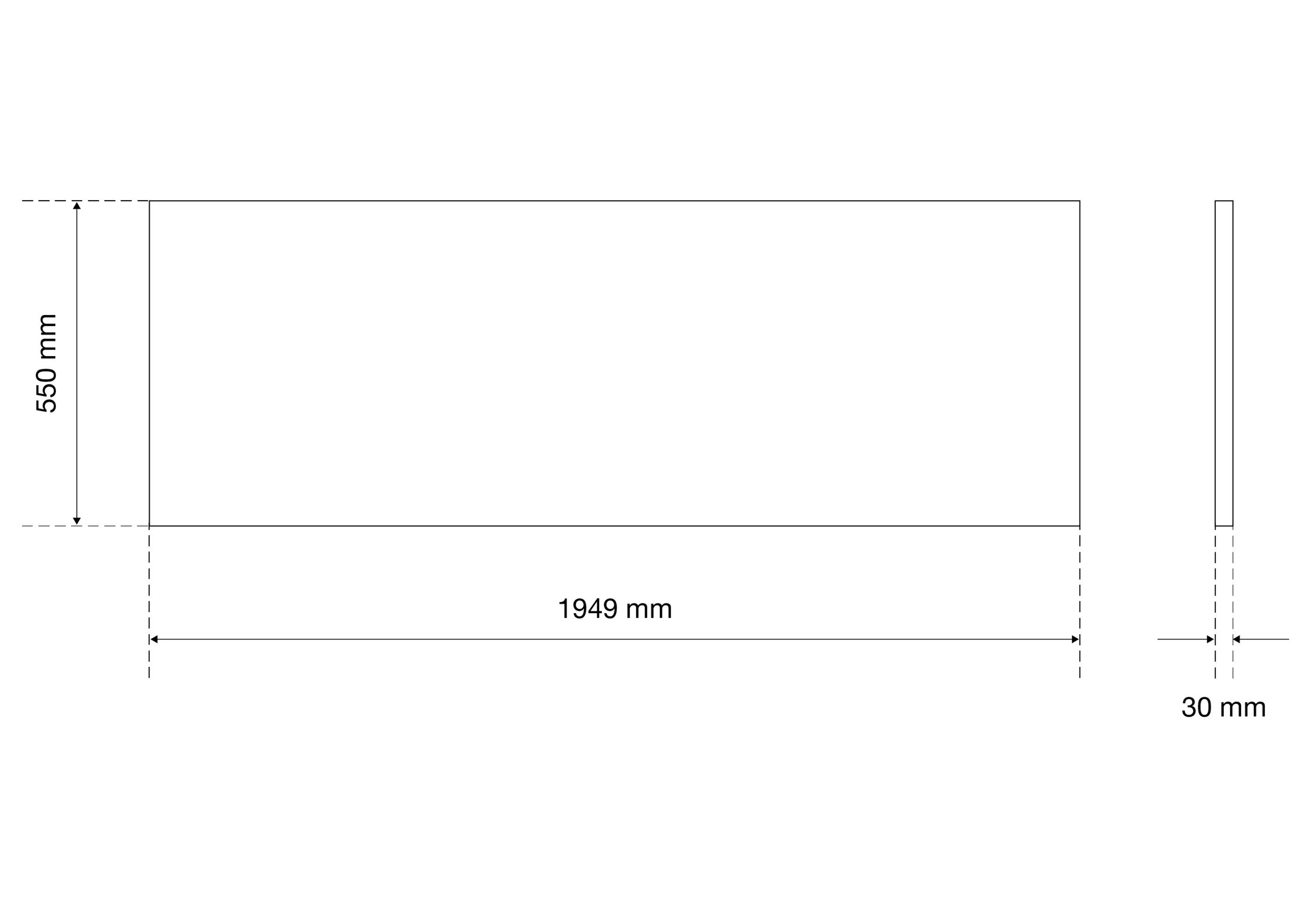 BGS Massivholz-Arbeitsplatte | 1300 x 550 x 30 mm