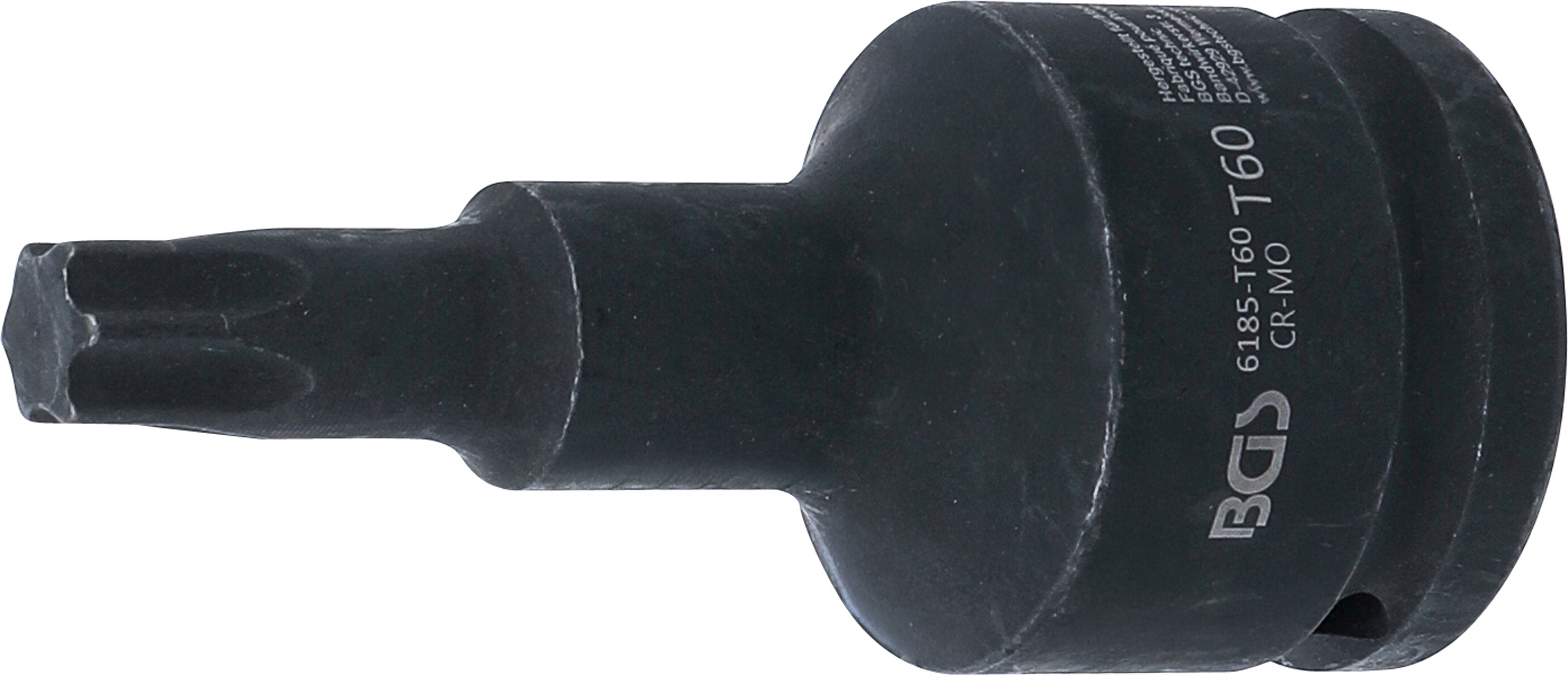 BGS Kraft-Bit-Einsatz | Länge 100 mm | Antrieb Innenvierkant 20 mm (3/4") | T-Profil (für Torx) T60