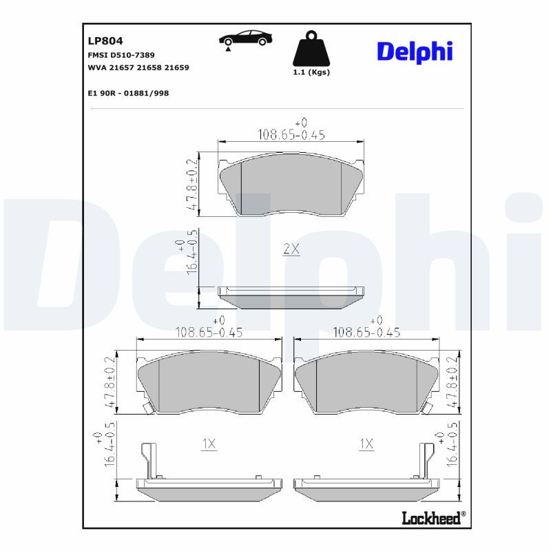 Bremsbelagsatz, Scheibenbremse