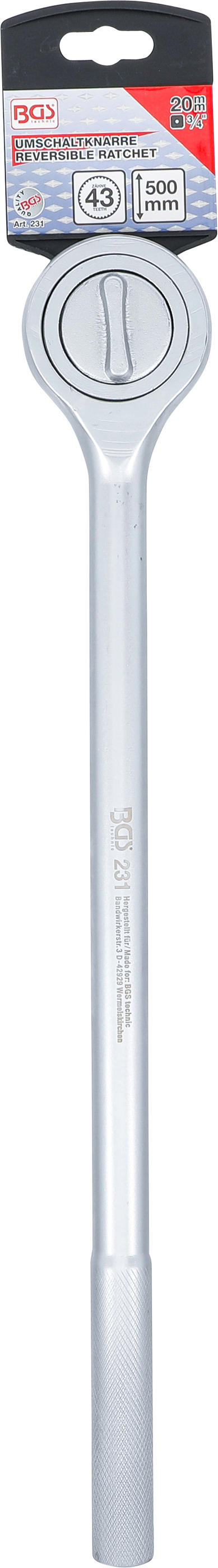 BGS Umschaltknarre | Abtrieb Außenvierkant 20 mm (3/4")