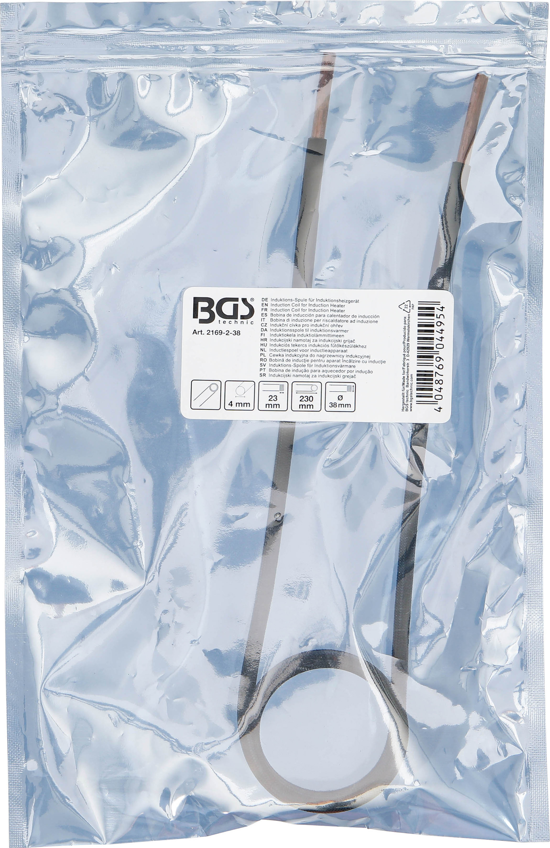 BGS Induktions-Spule für Induktionsheizgerät | 38 mm | gerade Bauform | für Art. 2169, 3390, 3391