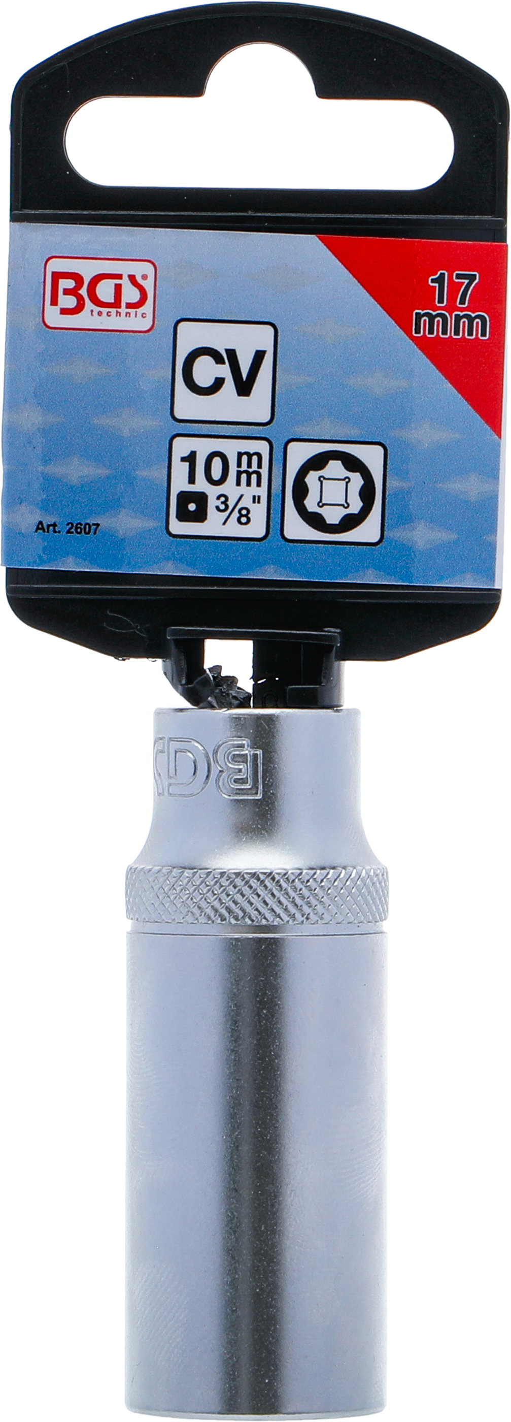 BGS Steckschlüssel-Einsatz Super Lock, tief | Antrieb Innenvierkant 10 mm (3/8") | SW 17 mm