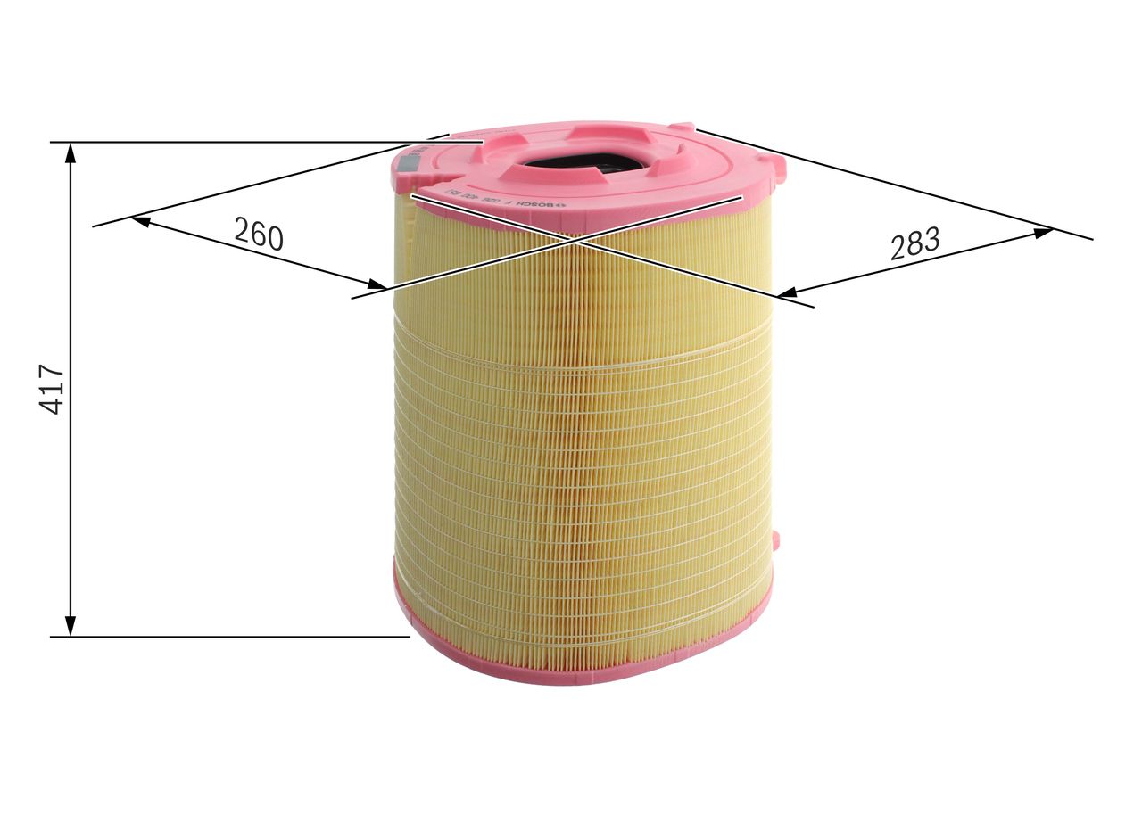 Luftfilter F 026 400 851 “BOSCH 282 mm, 162 mm”