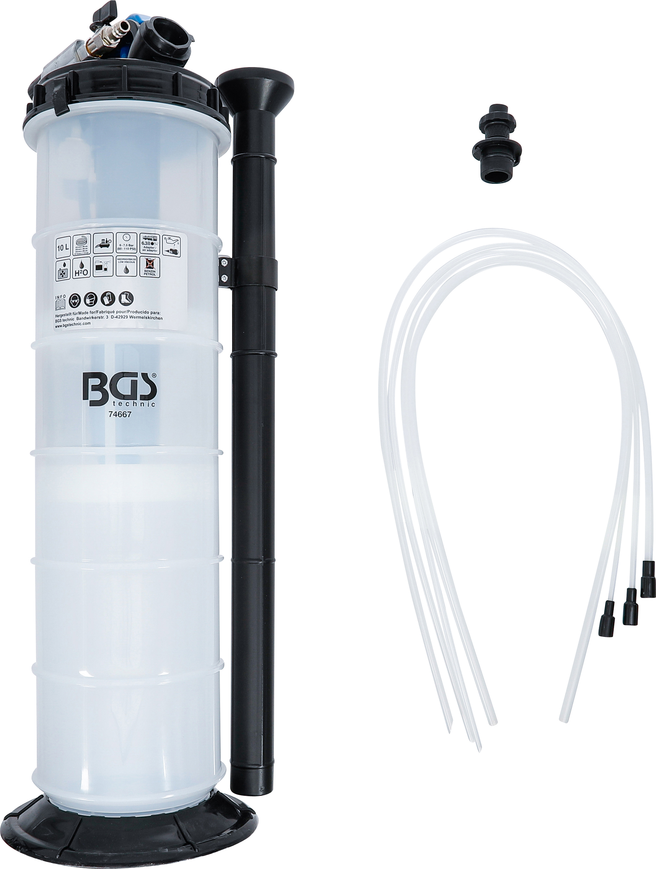 BGS Vakuum-Absaugpumpe | pneumatisch | 10 l