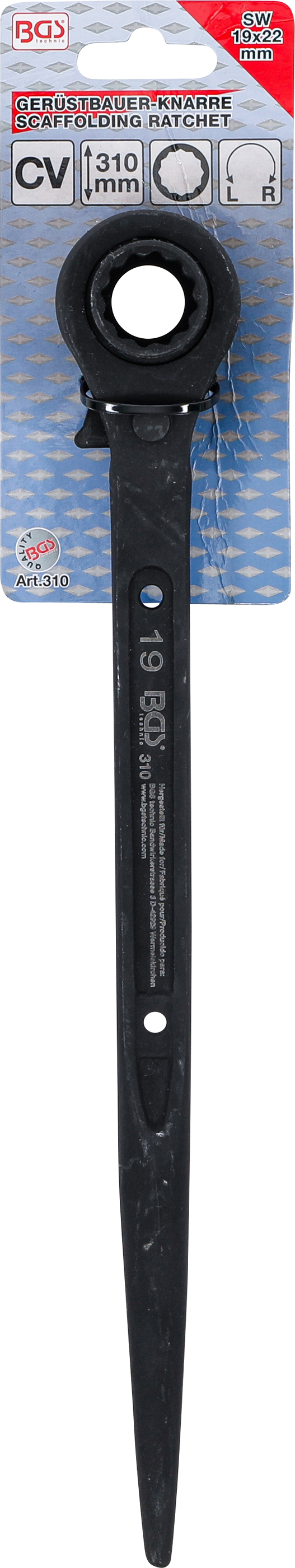 BGS Gerüstbauer-Knarre | SW 19 x 22 mm