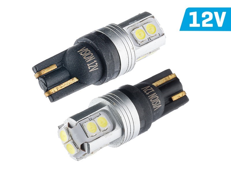 Vision LED Glassockel W5W T10 12V 10x3030 SMD Canbus 2er
