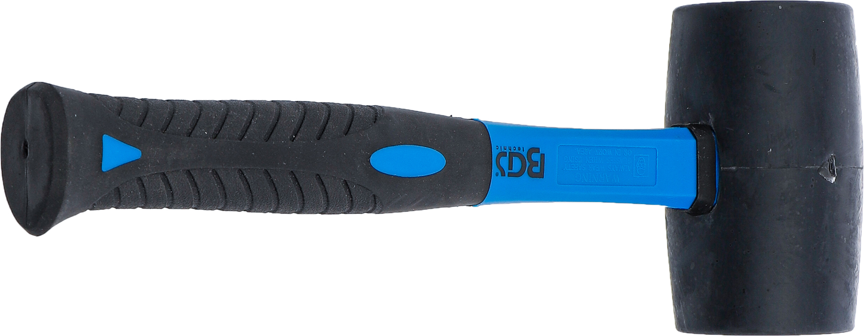 BGS Gummihammer | Fiberglasstiel | schwarzer Kopf | Ø 65 mm | 720 g