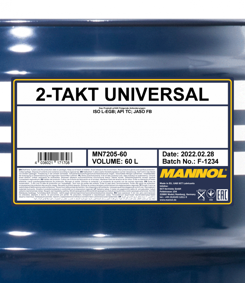 Mannol 7205 2-Takt Universal Motoröl mineralisch 60 Liter