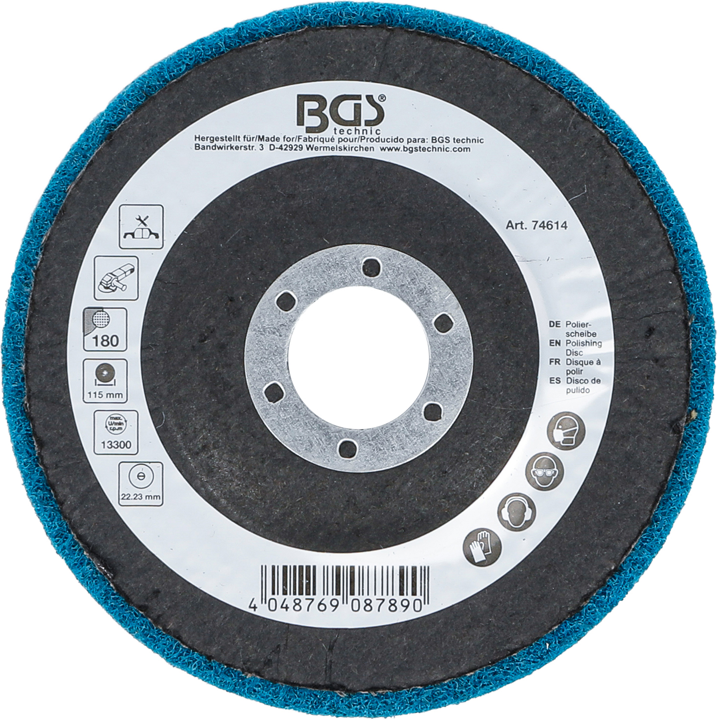 BGS Polierscheibe | Aluminiumoxid | Ø 115 mm | Körnung 180