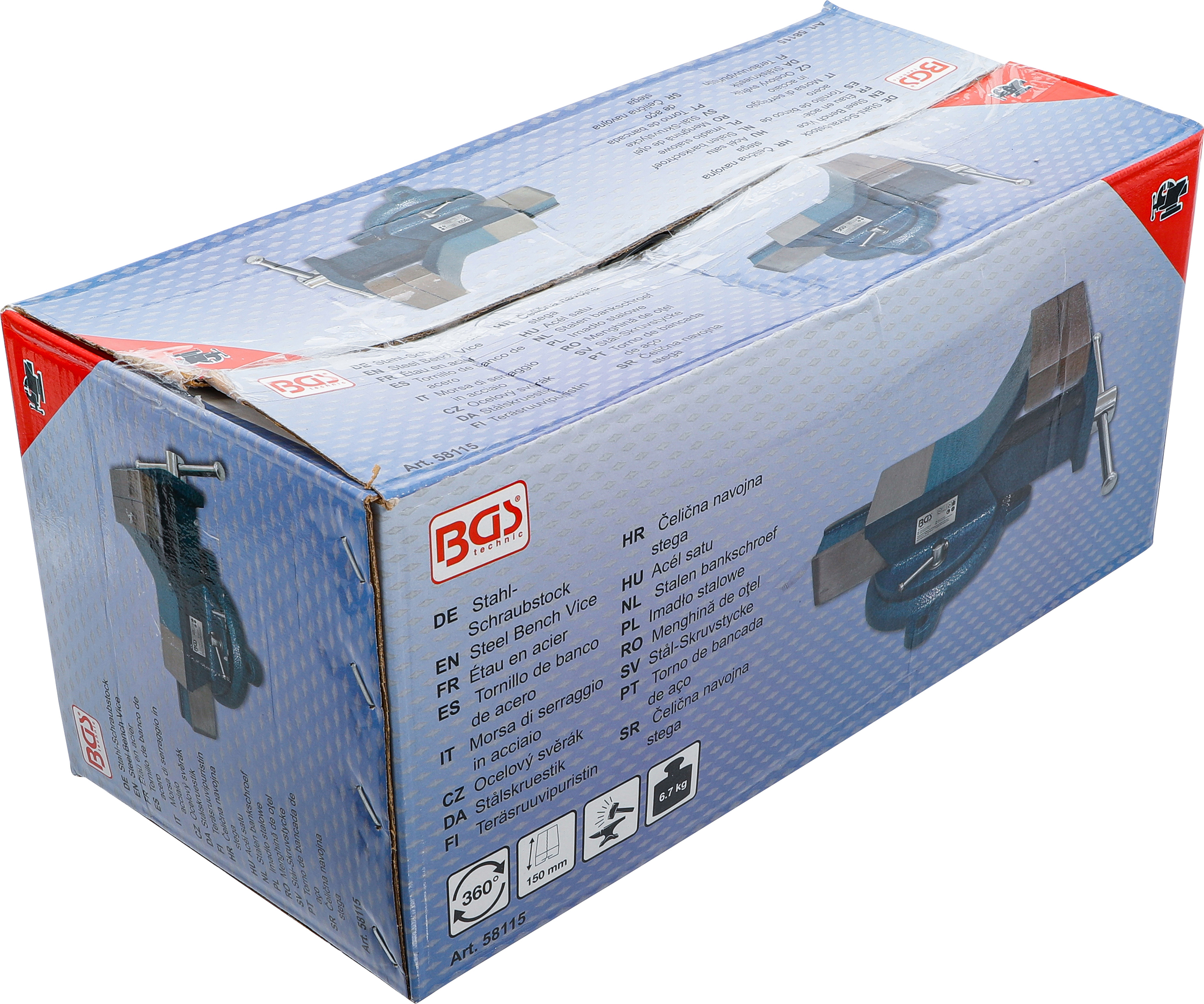 BGS Stahl-Schraubstock | geschmiedet | 150 mm Spannbacken