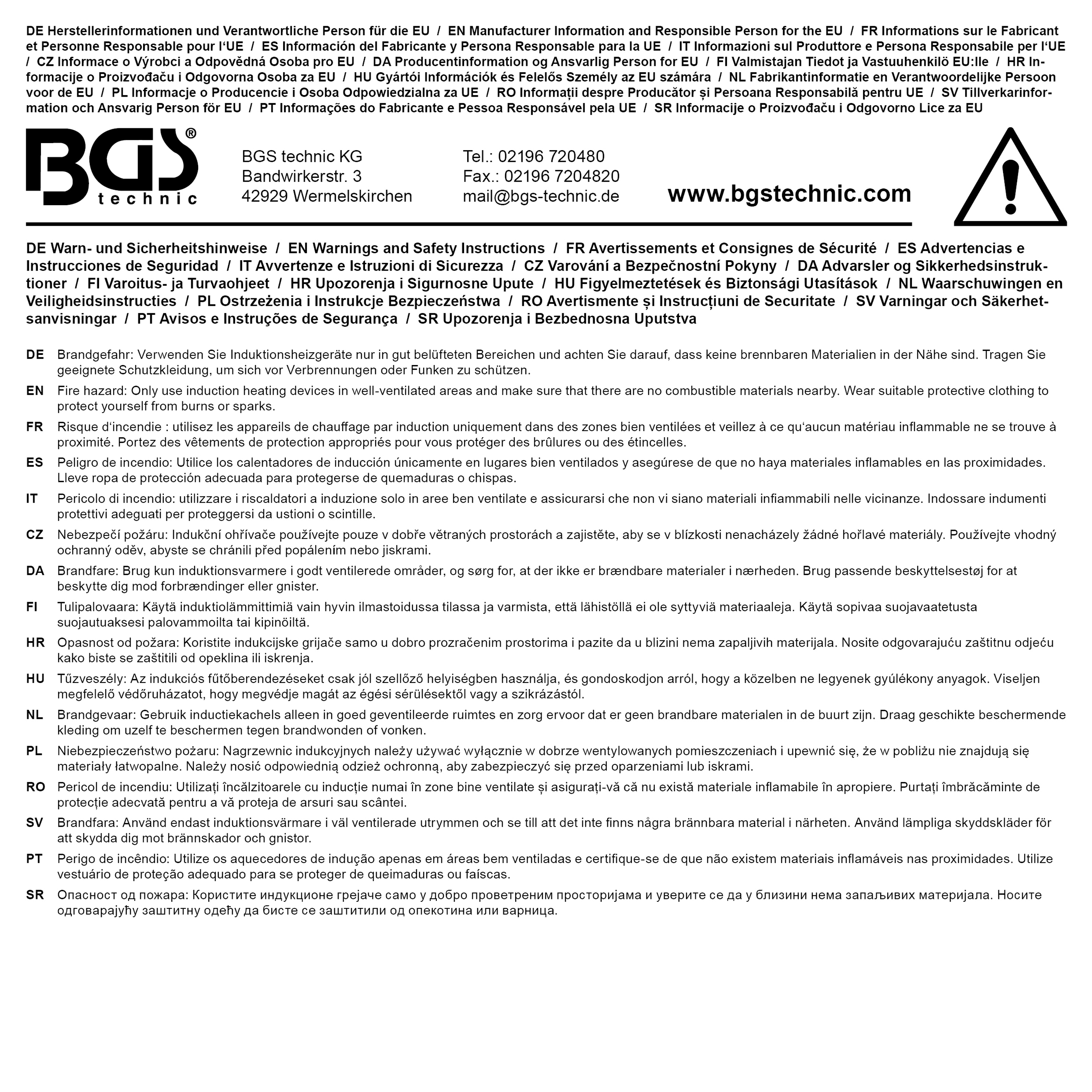 BGS Induktions-Spulen-Satz für Induktionsheizgerät | gerade Bauform | für Art. 2169, 3390, 3391 | 8-tlg.