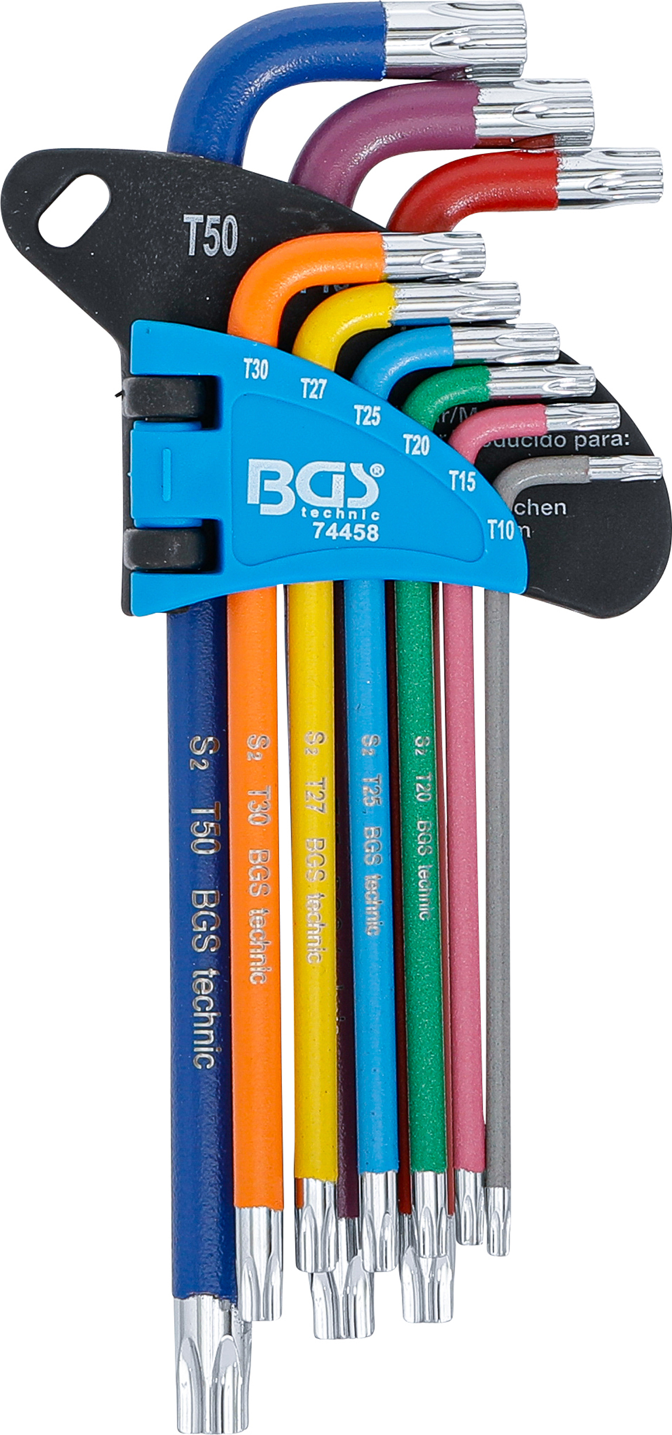 BGS Winkelschlüssel-Satz | Multicolour | T-Profil (für Torx) T10 - T50 | 9-tlg.