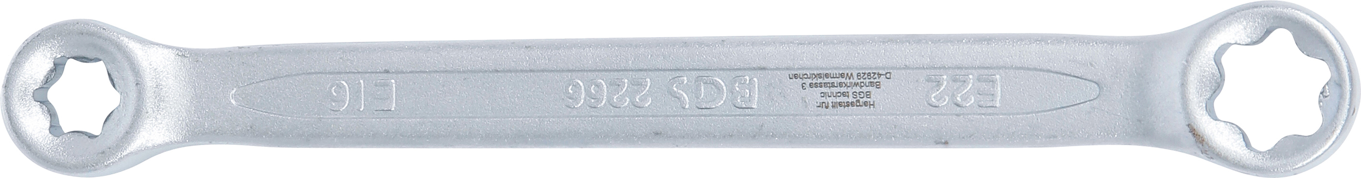 BGS Doppel-Ringschlüssel mit E-Profil-Ringköpfen | SW E16 x E22